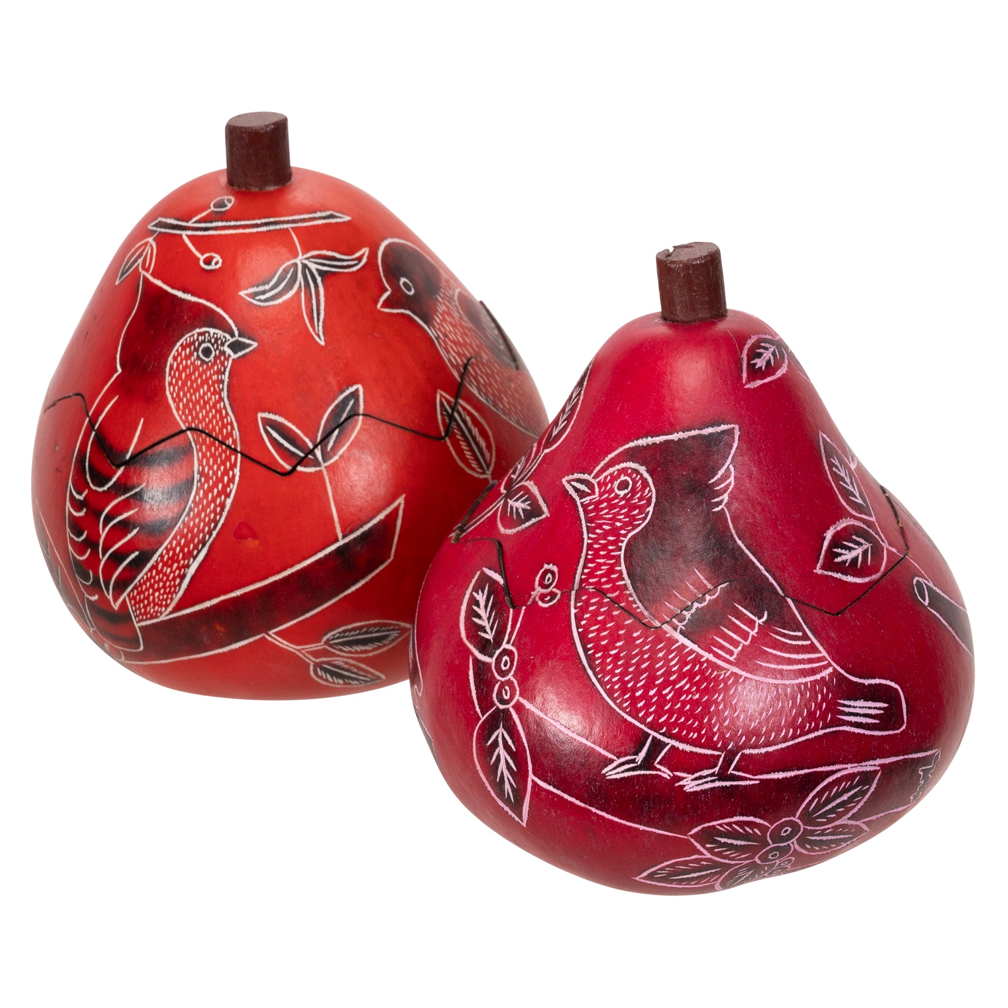 Backyard Birds Mini Gourd Box - Hand-Carved Fair Trade - Nature Lover Gift