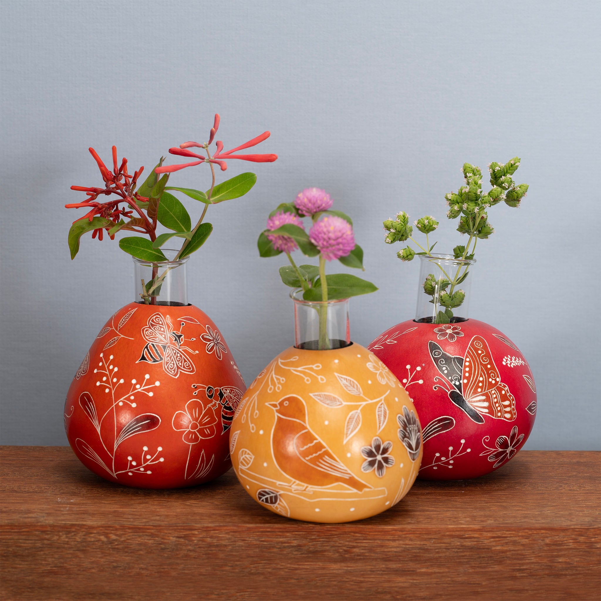 Wild Flowers - Gourd Bud Vase