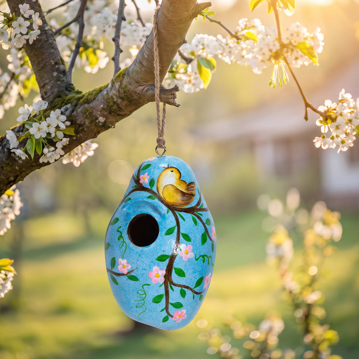 Bird - Painted Gourd Birdhouse