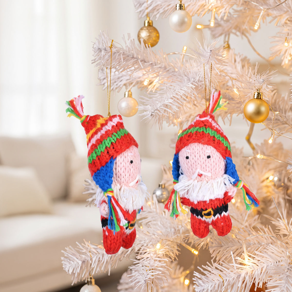 Santa - Organic Cotton Ornament