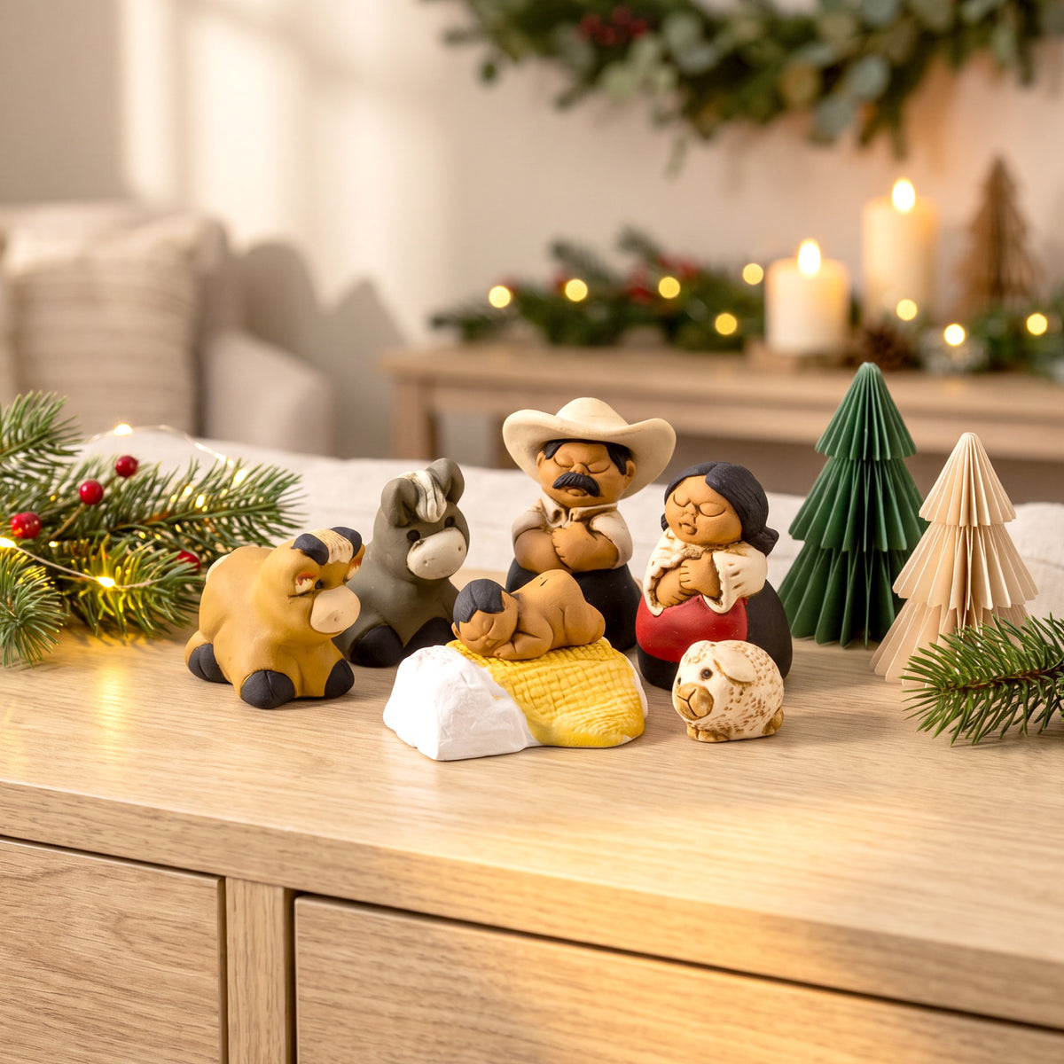 Characato - Small Nativity Set of 9, 2.25" H
