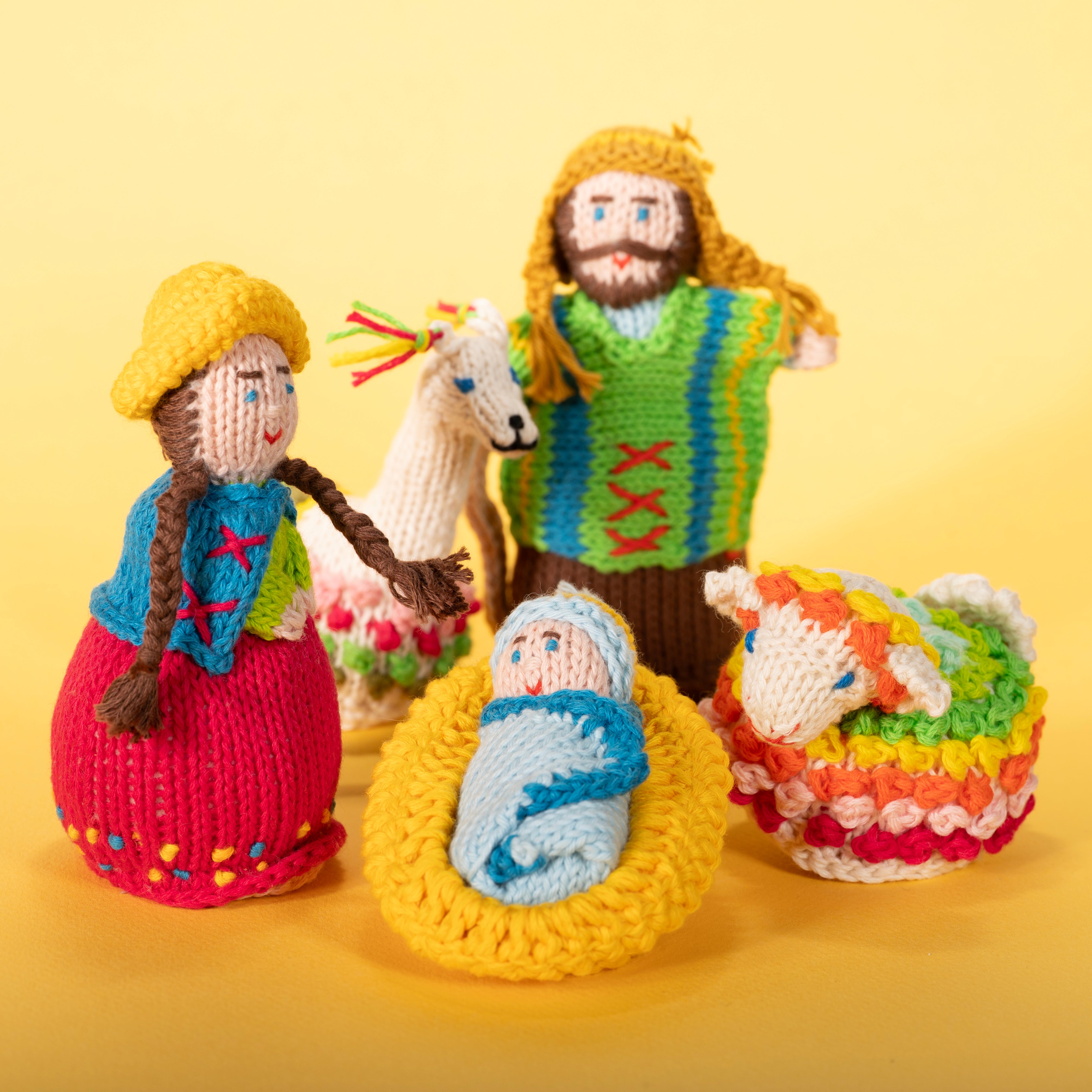 Highland Nativity - Organic Cotton Knit Set of 5