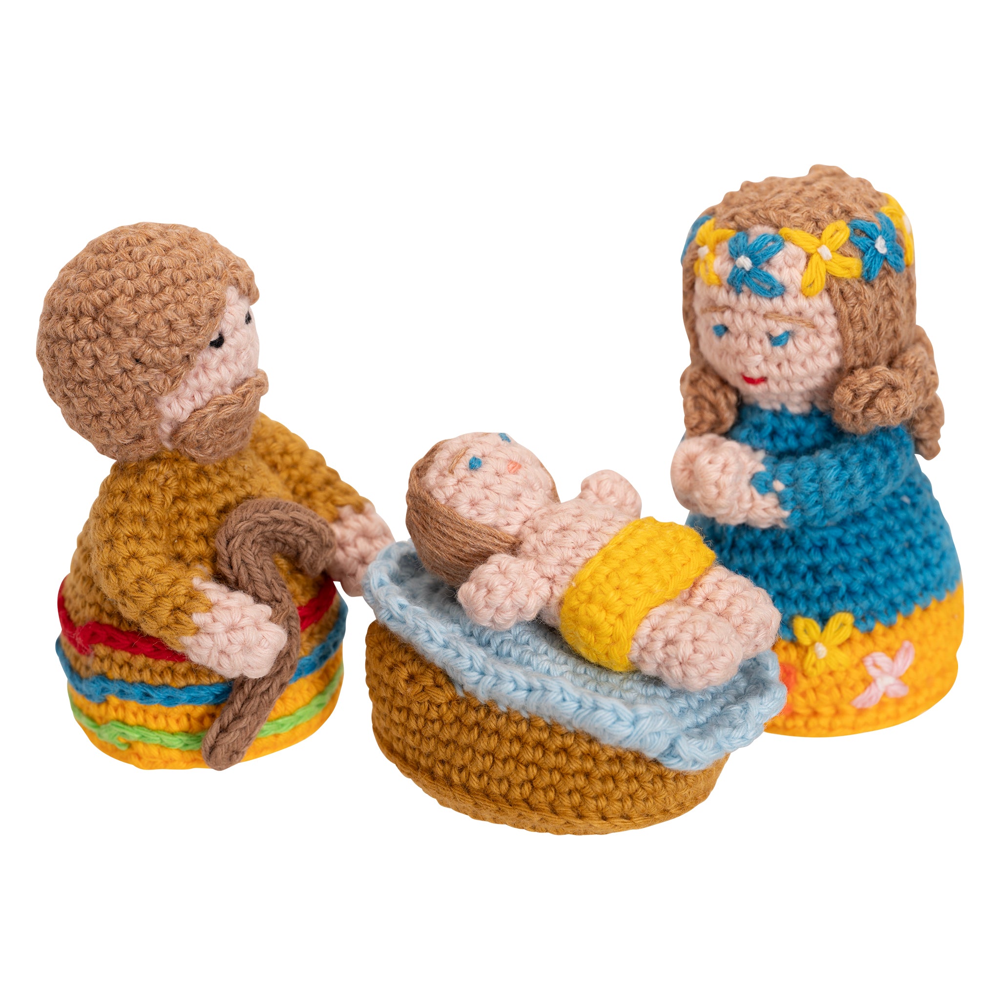 Joyful Nativity Set of 3 - Crochet Organic Cotton