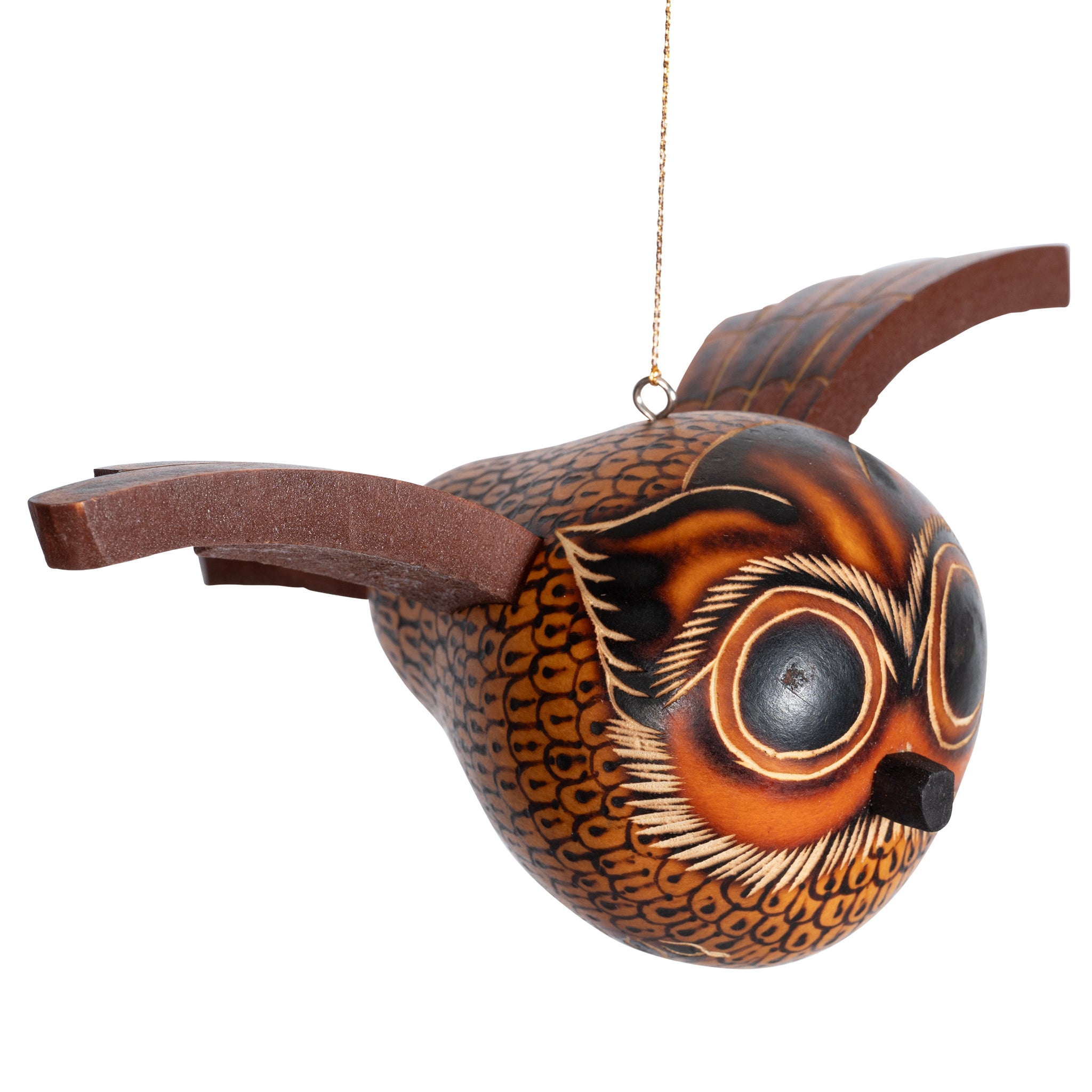 Flying Owl - Gourd Ornament