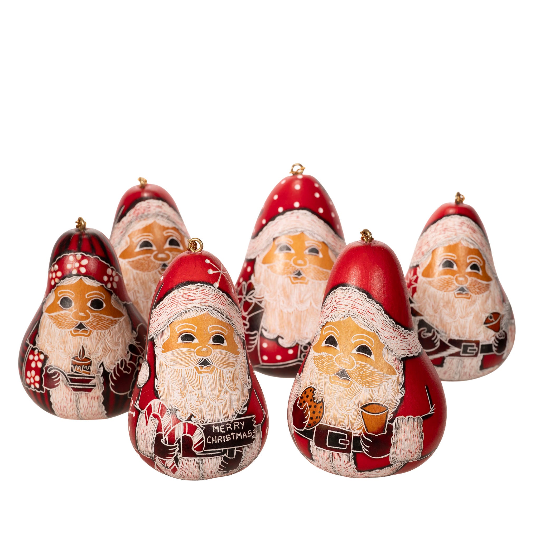 Red Santa - Gourd Ornament