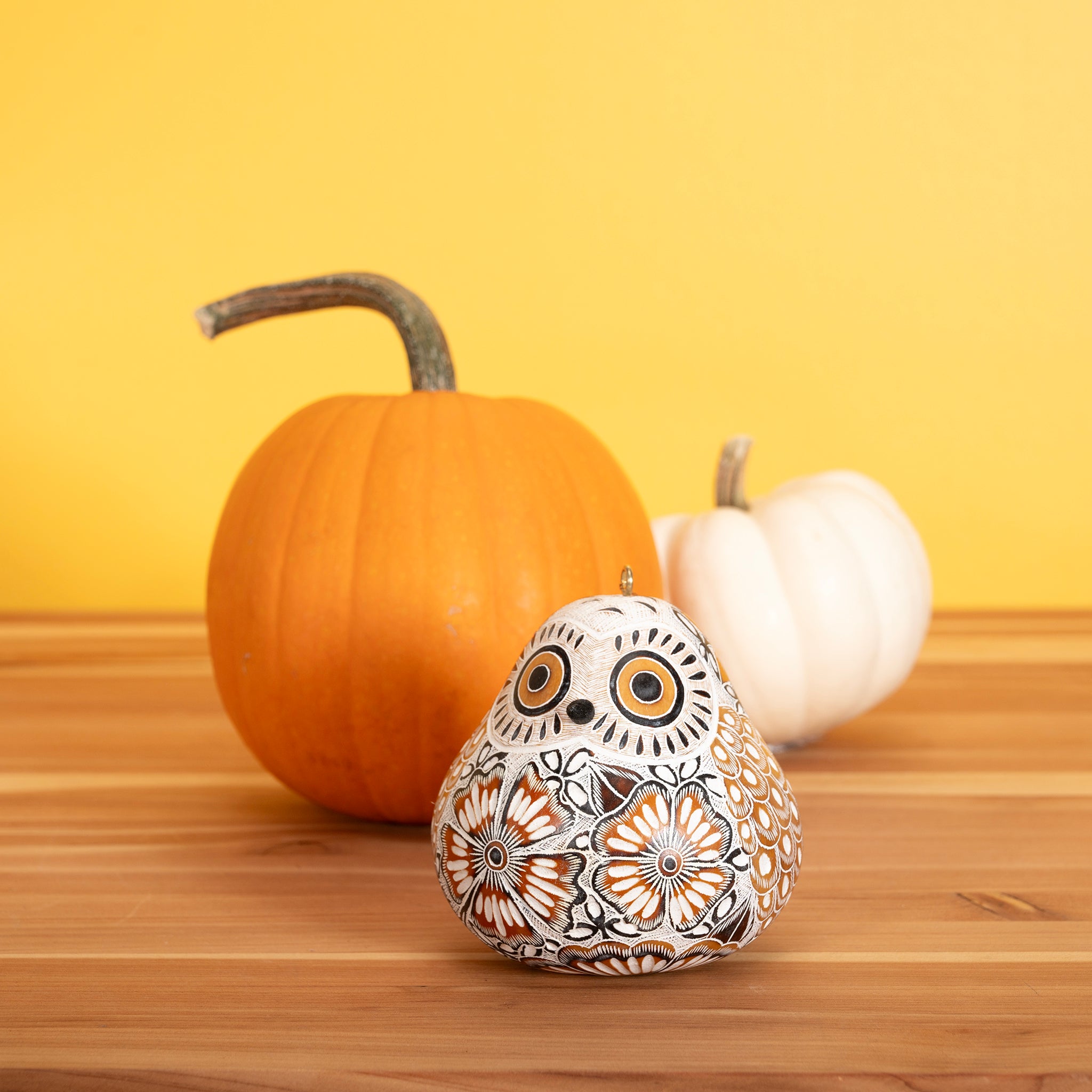 Snowy Owl - Gourd Ornament