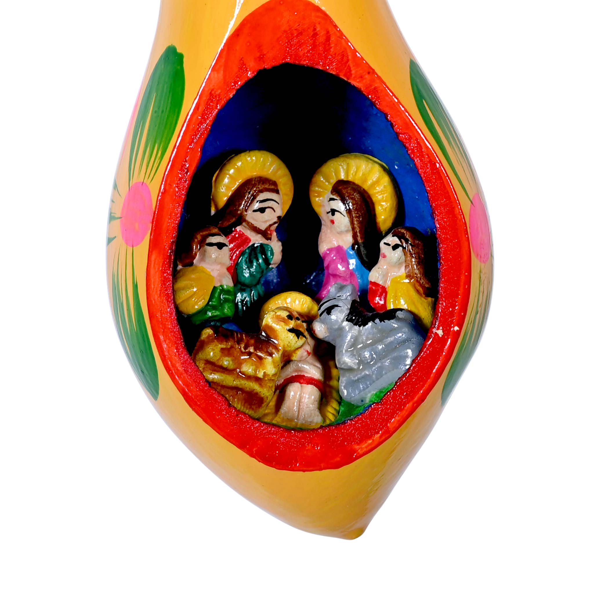 Nativity Dew Drop - Painted Gourd Ornament