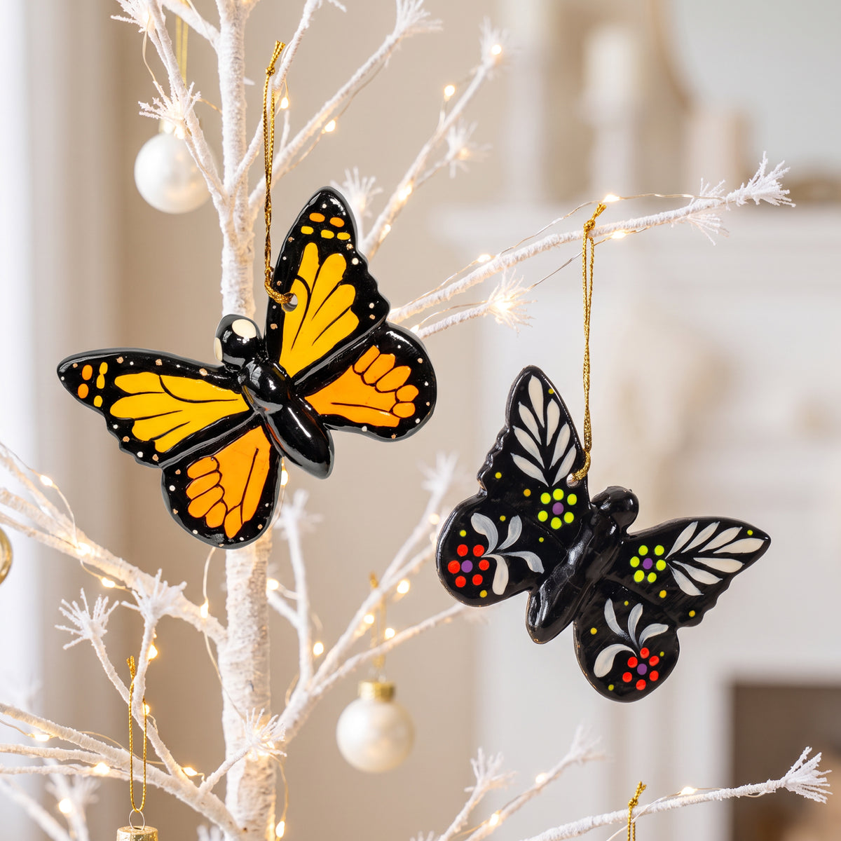 Monarch Butterfly - Confetti Ceramic Ornament