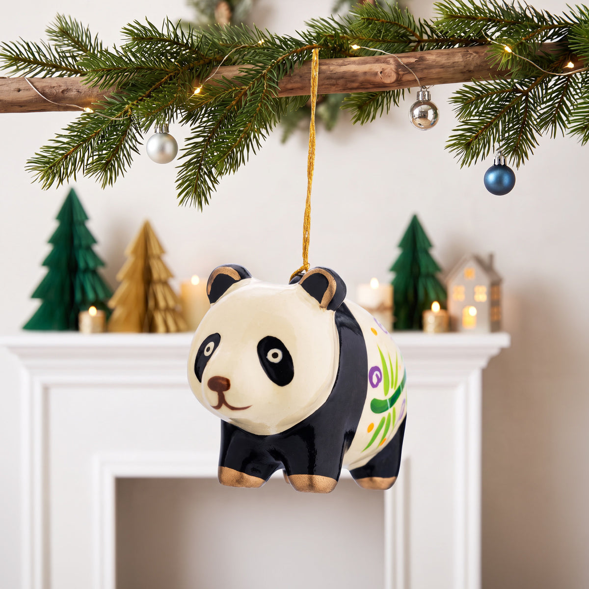 Panda Bear - Confetti Ceramic Ornament