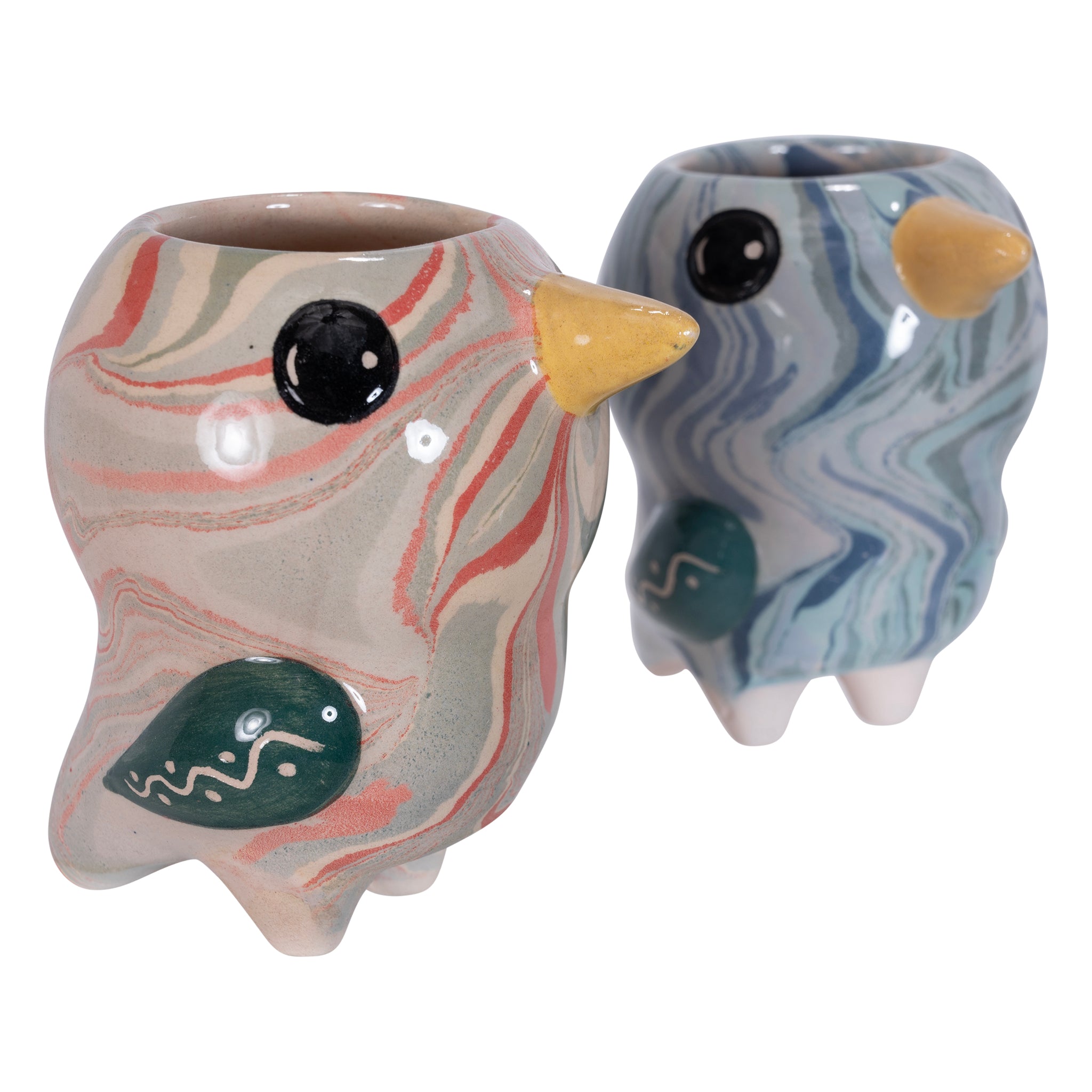 Bird Pio - Swirly Mini Ceramic Plant Pot - Assorted