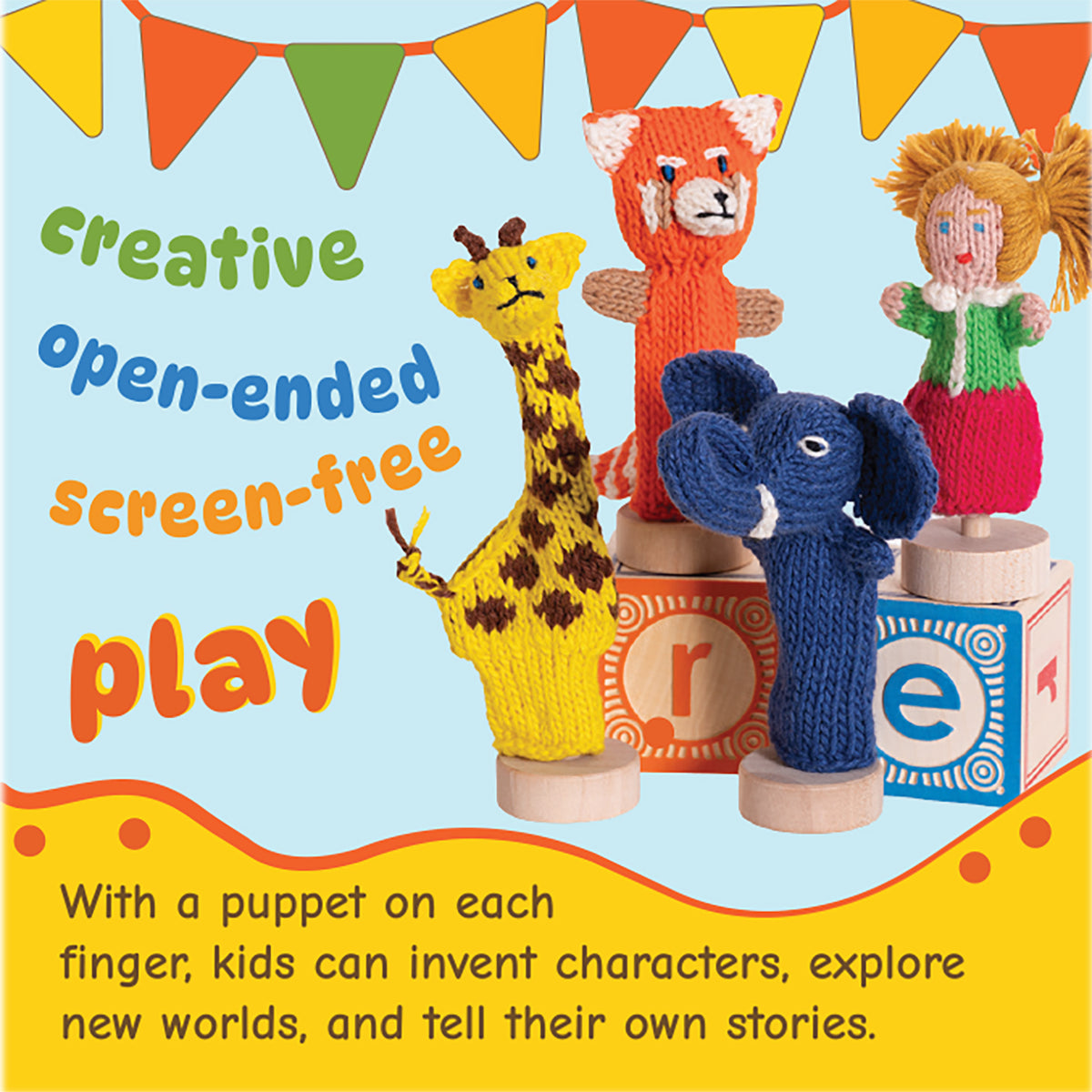 Finger Puppet Folded Tag (pack of 5)
