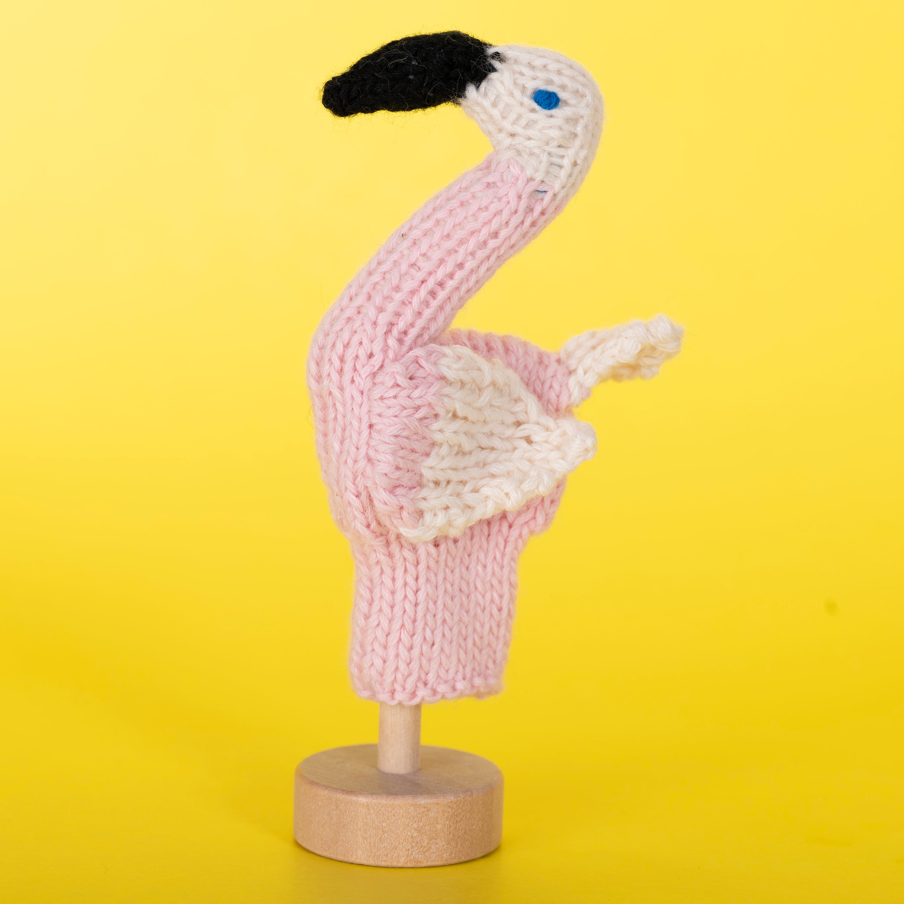 Flamingo - Bright Organic Cotton Finger Puppet