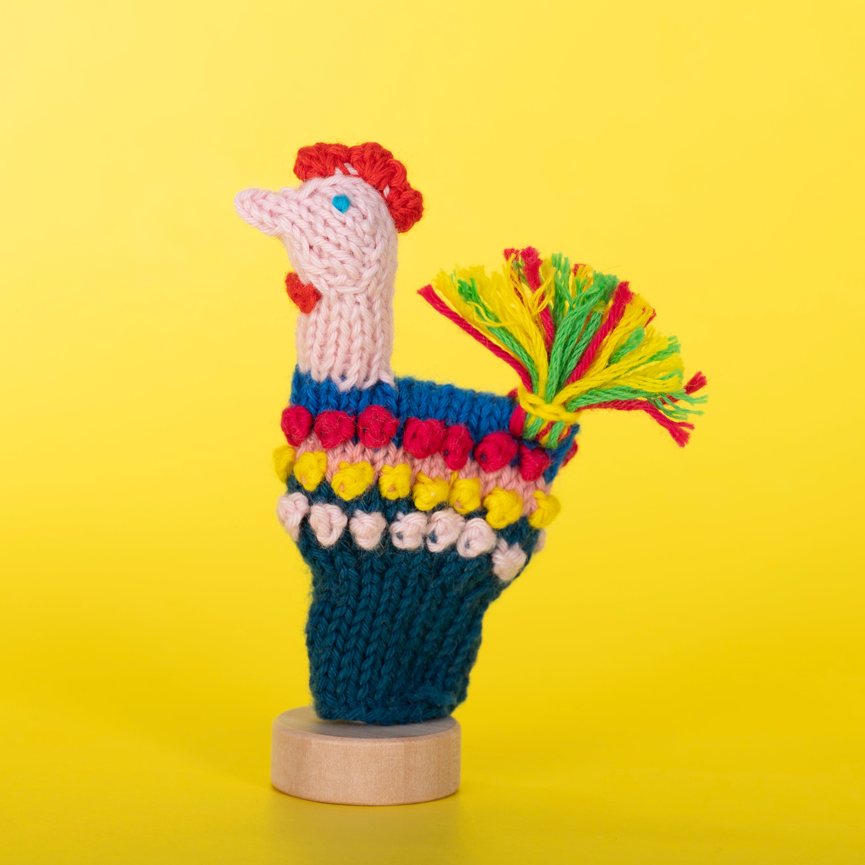 Rooster - Bright Organic Cotton Finger Puppet