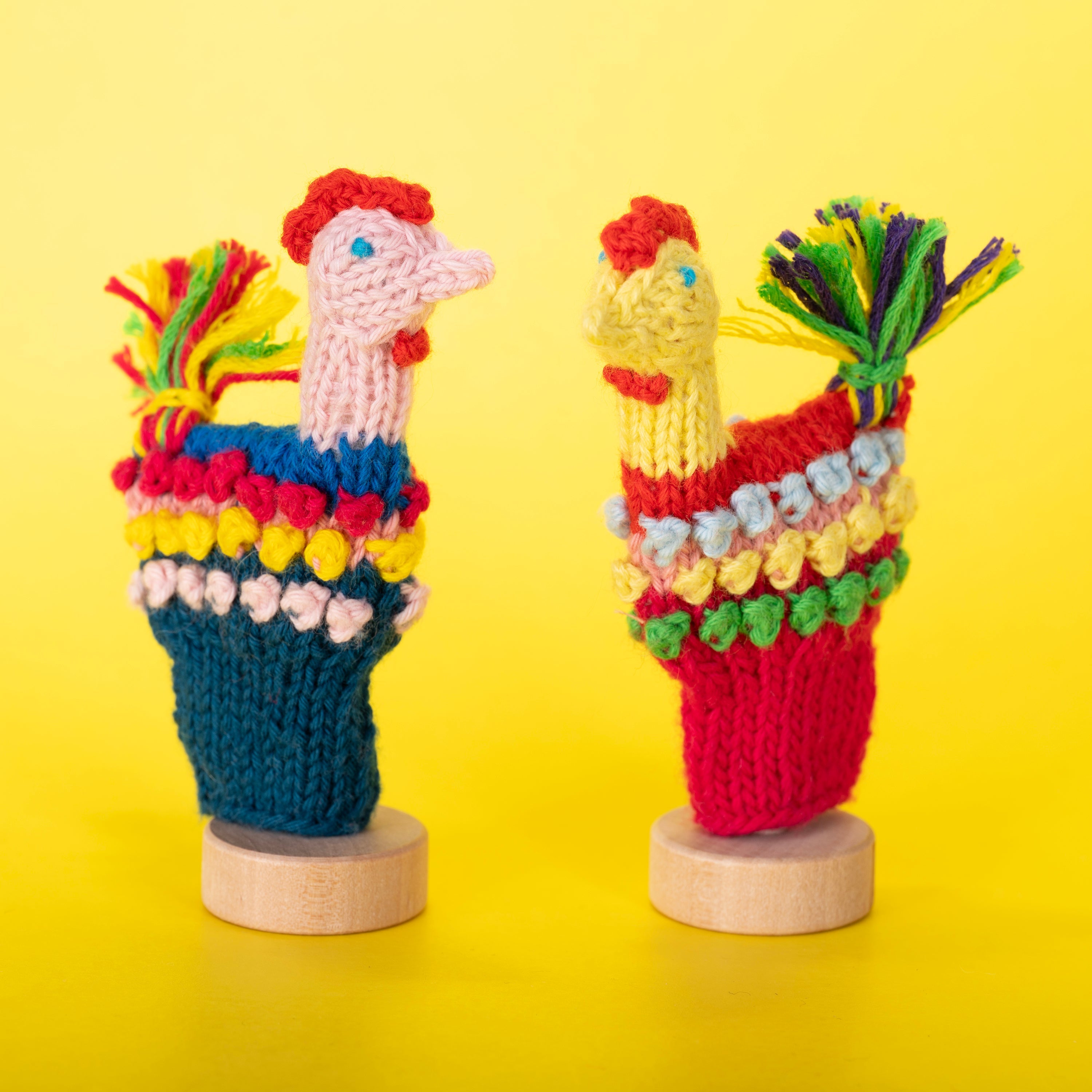Rooster - Bright Organic Cotton Finger Puppet