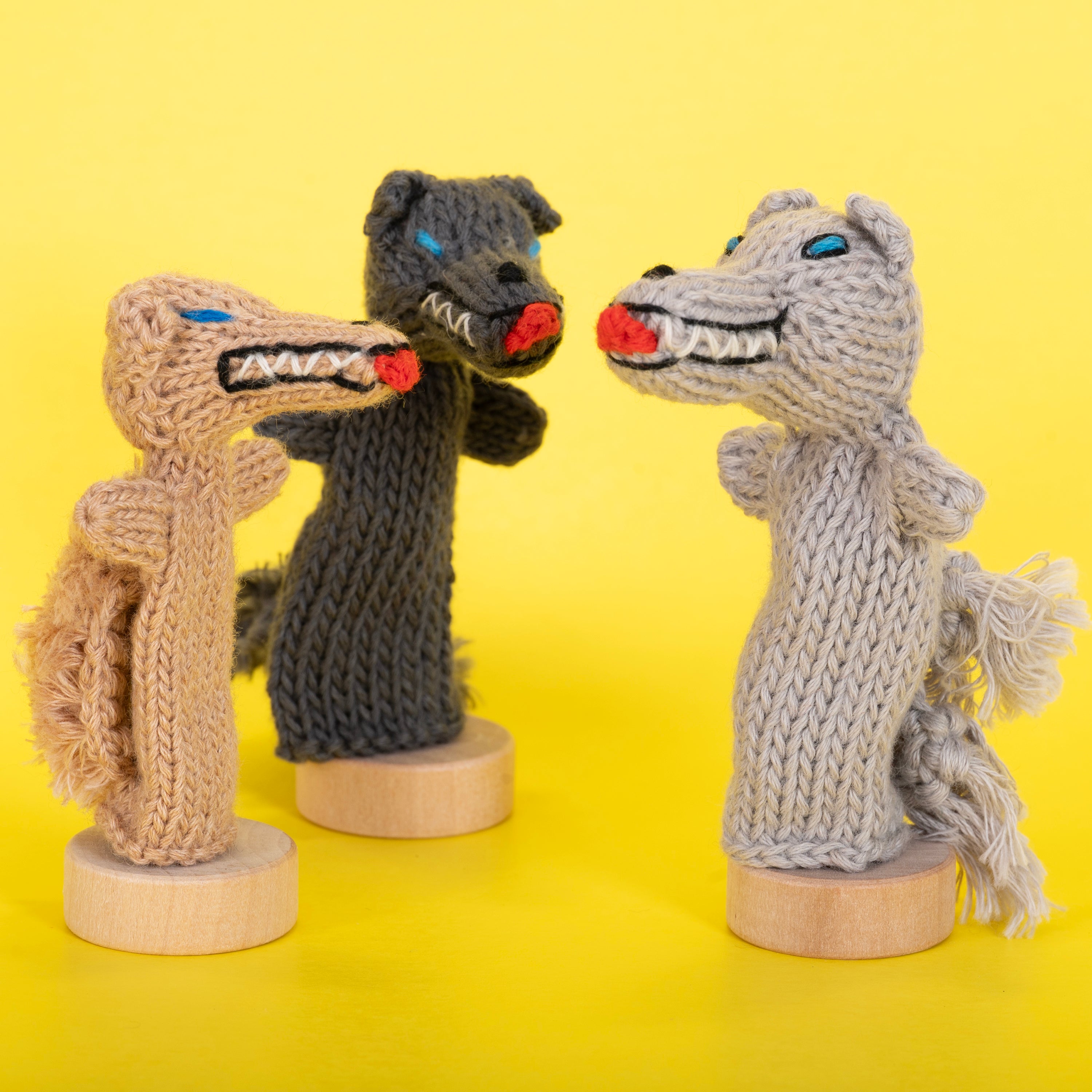 Wolf - Bright Organic Cotton Finger Puppet