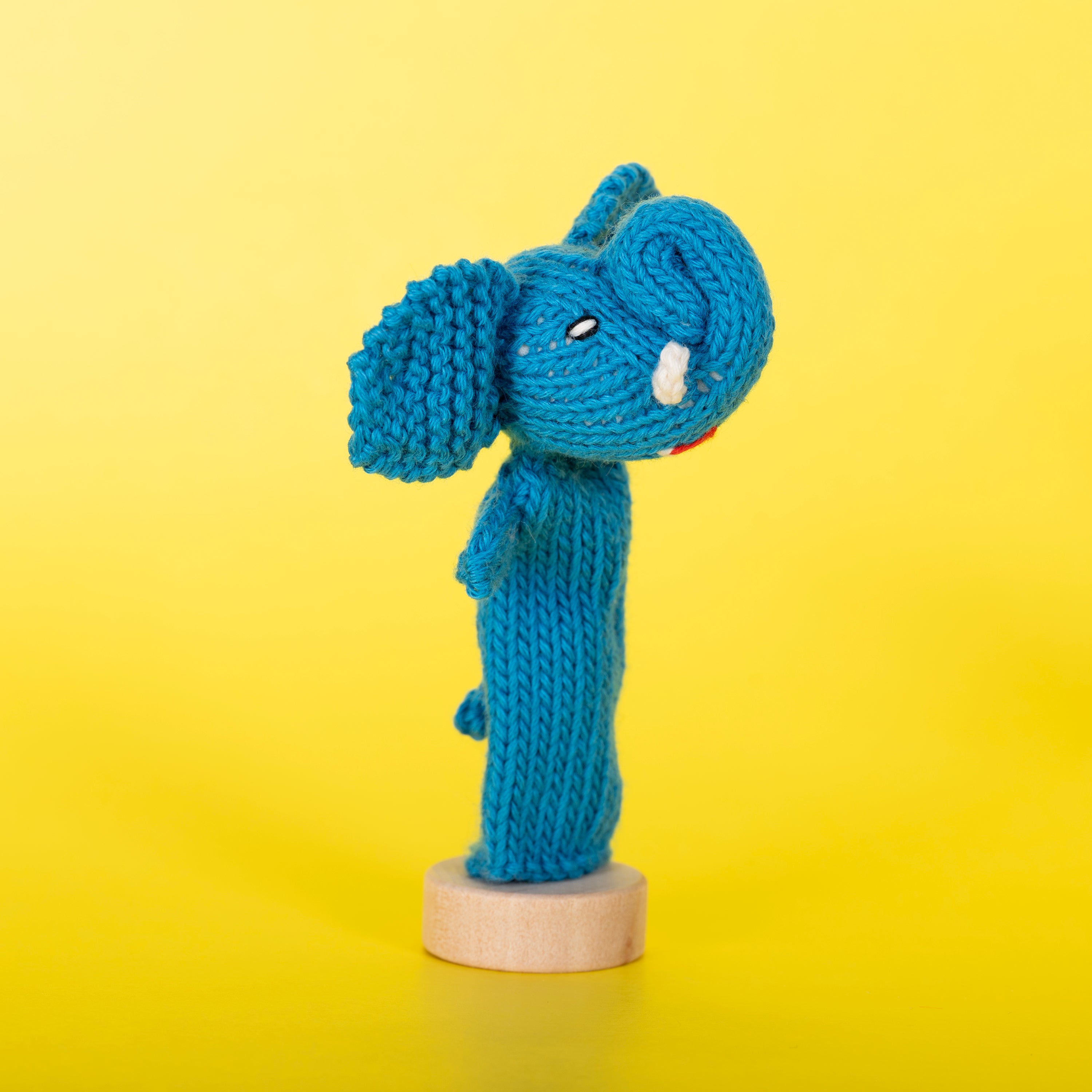 Elephant - Bright Organic Cotton Finger Puppet