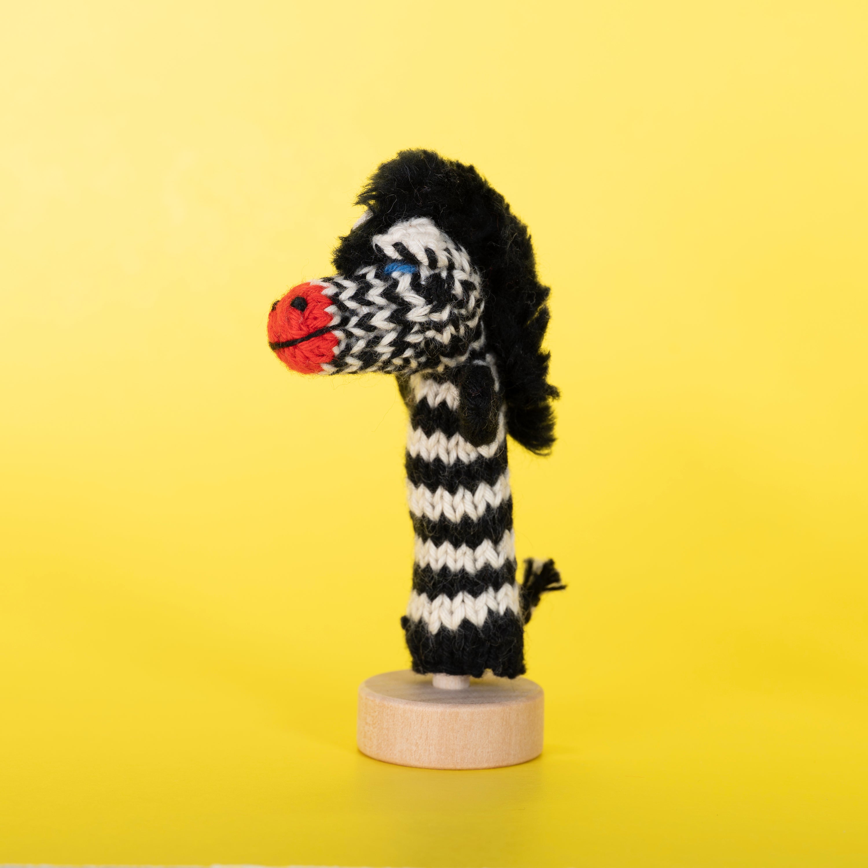 Zebra - Bright Organic Cotton Finger Puppet