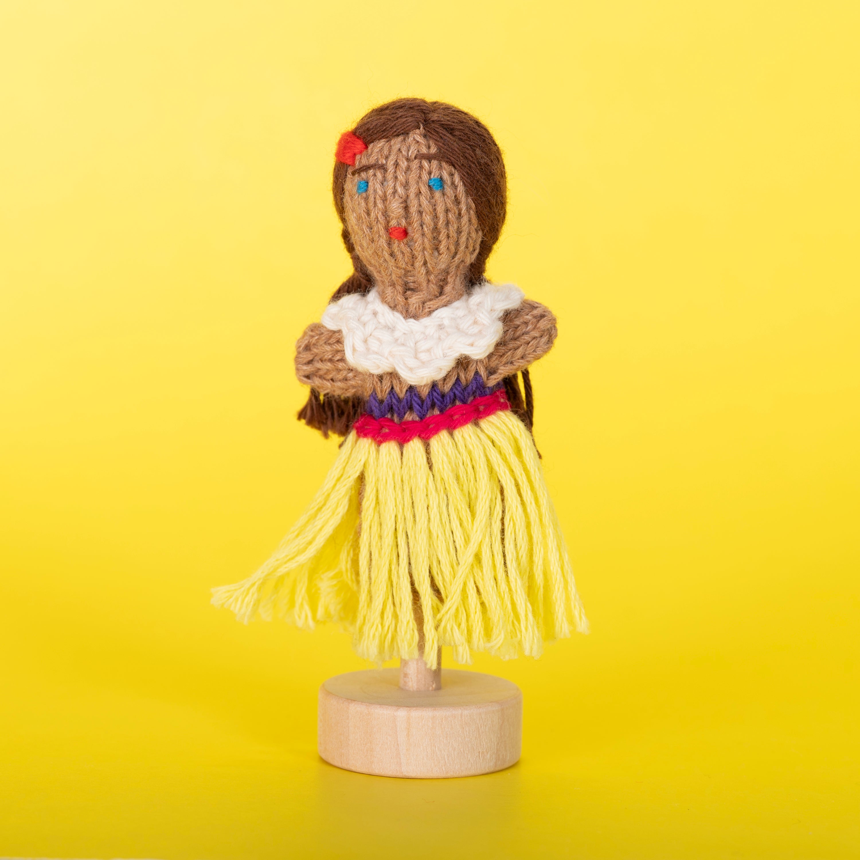 Hula Girl - Bright Organic Cotton Finger Puppet