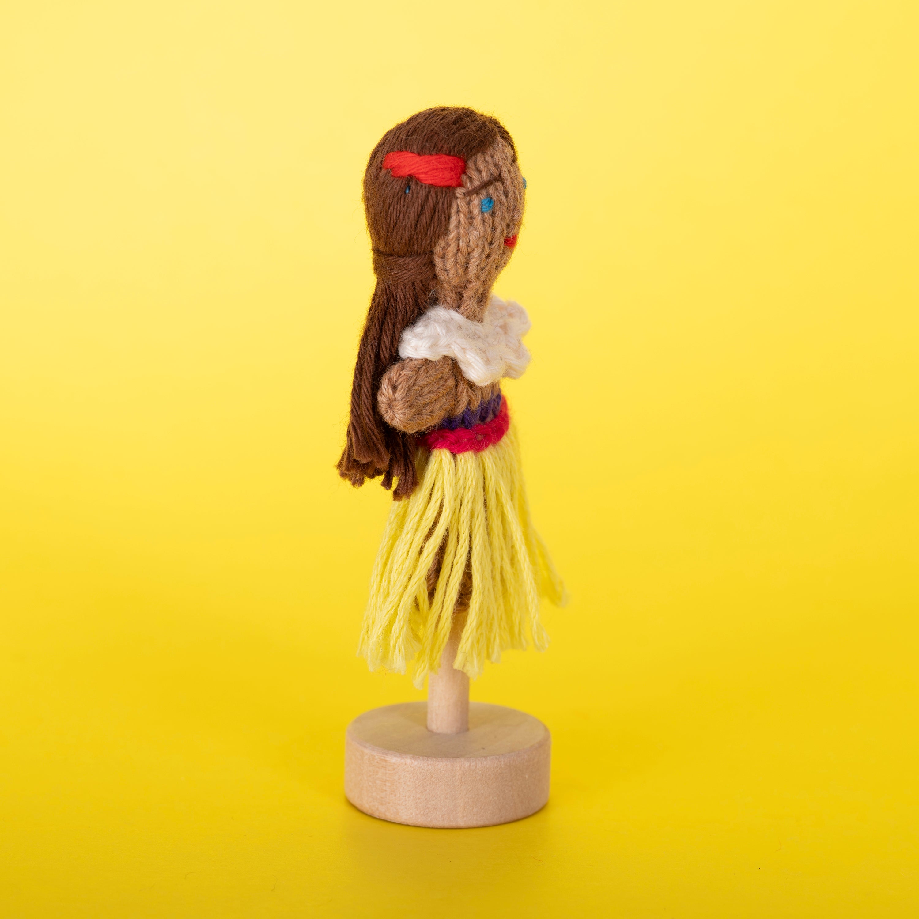 Hula Girl - Bright Organic Cotton Finger Puppet