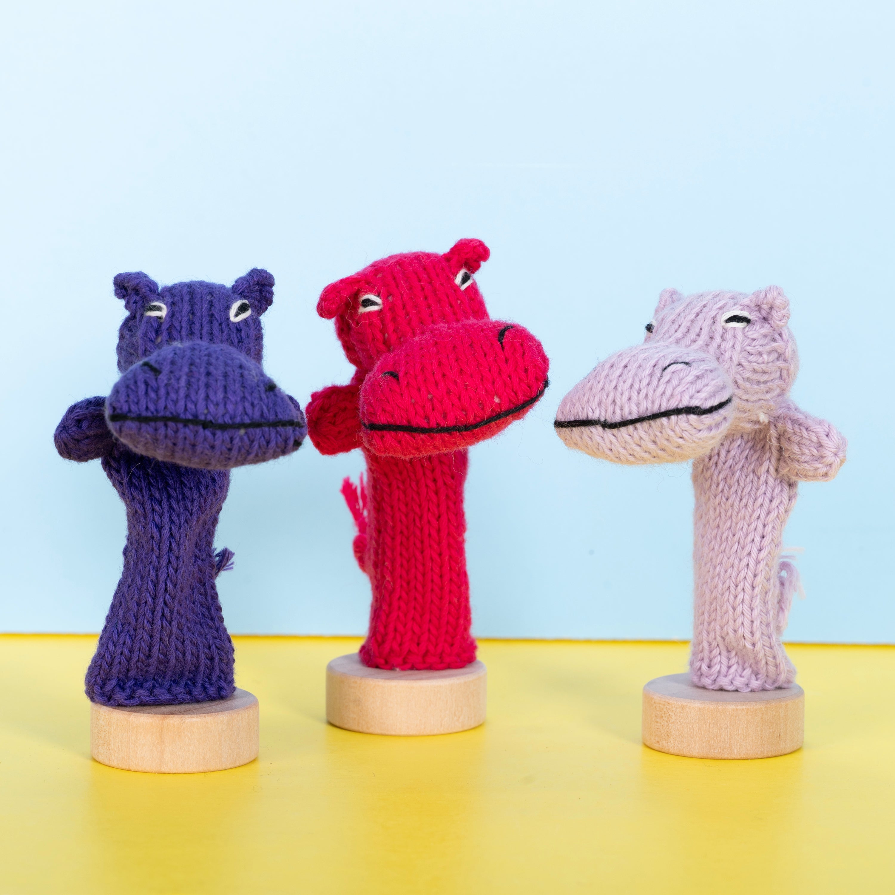Hippopotamus - Bright Organic Cotton Finger Puppet
