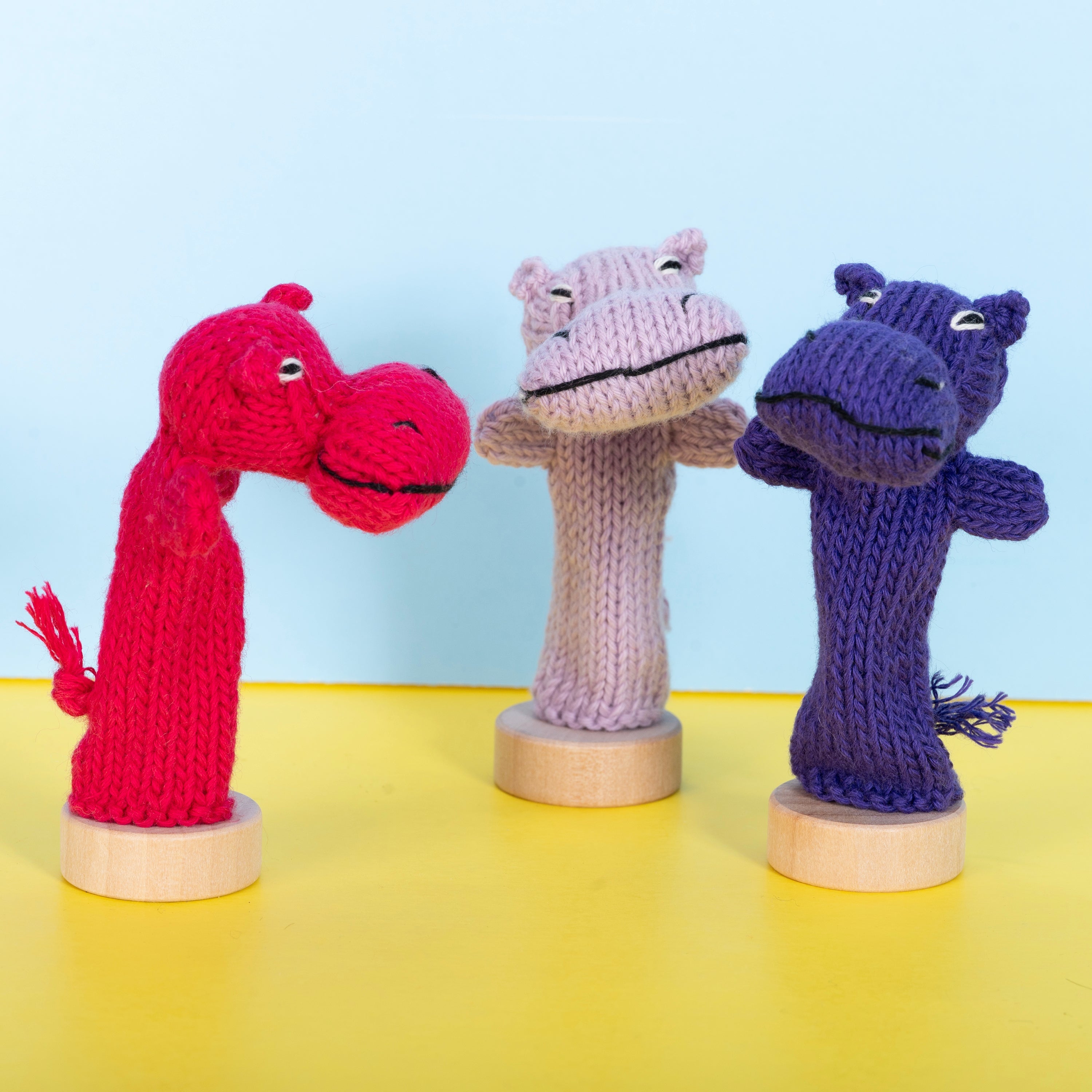 Hippopotamus - Bright Organic Cotton Finger Puppet