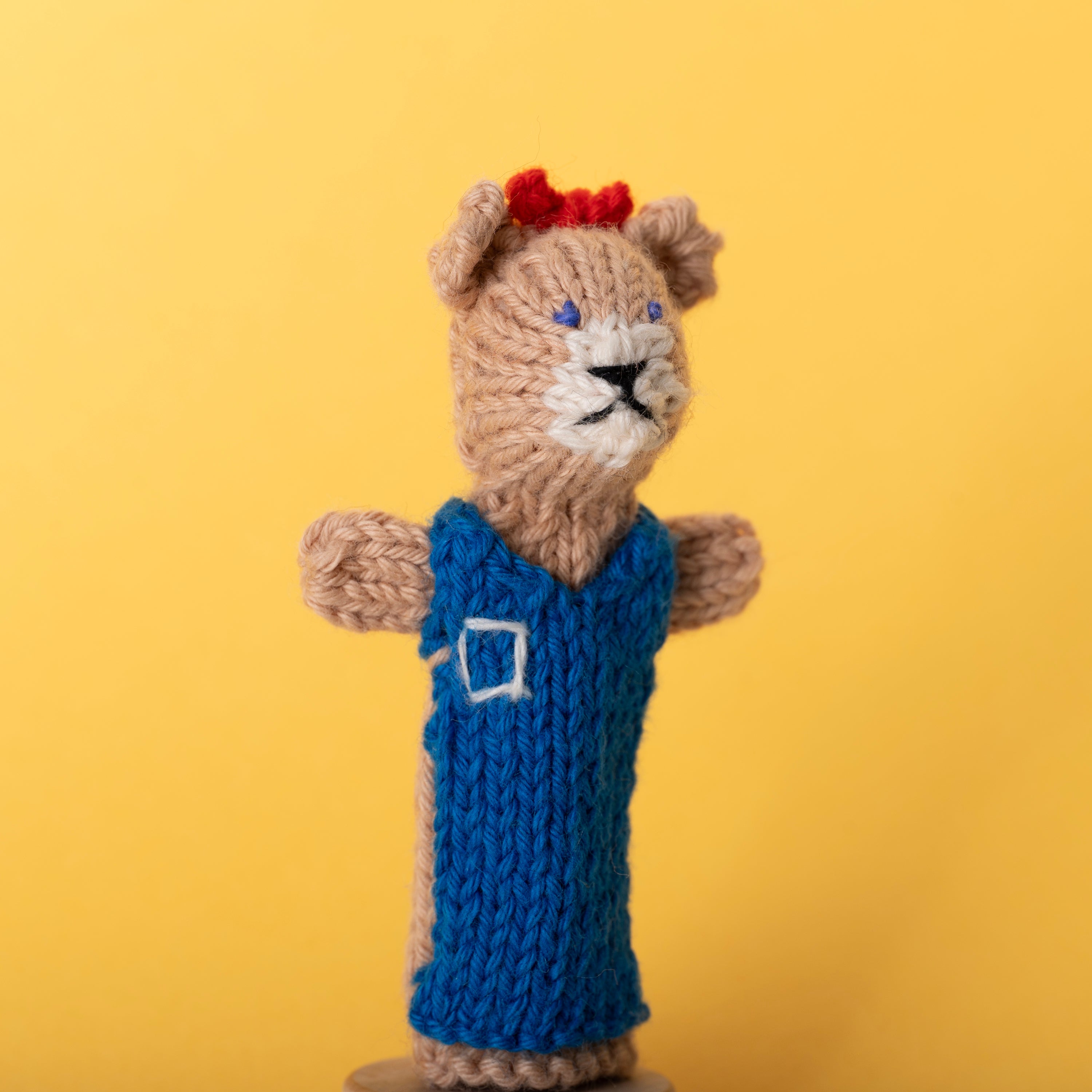 Bear, Mom - Bright Organic Cotton Finger Puppet