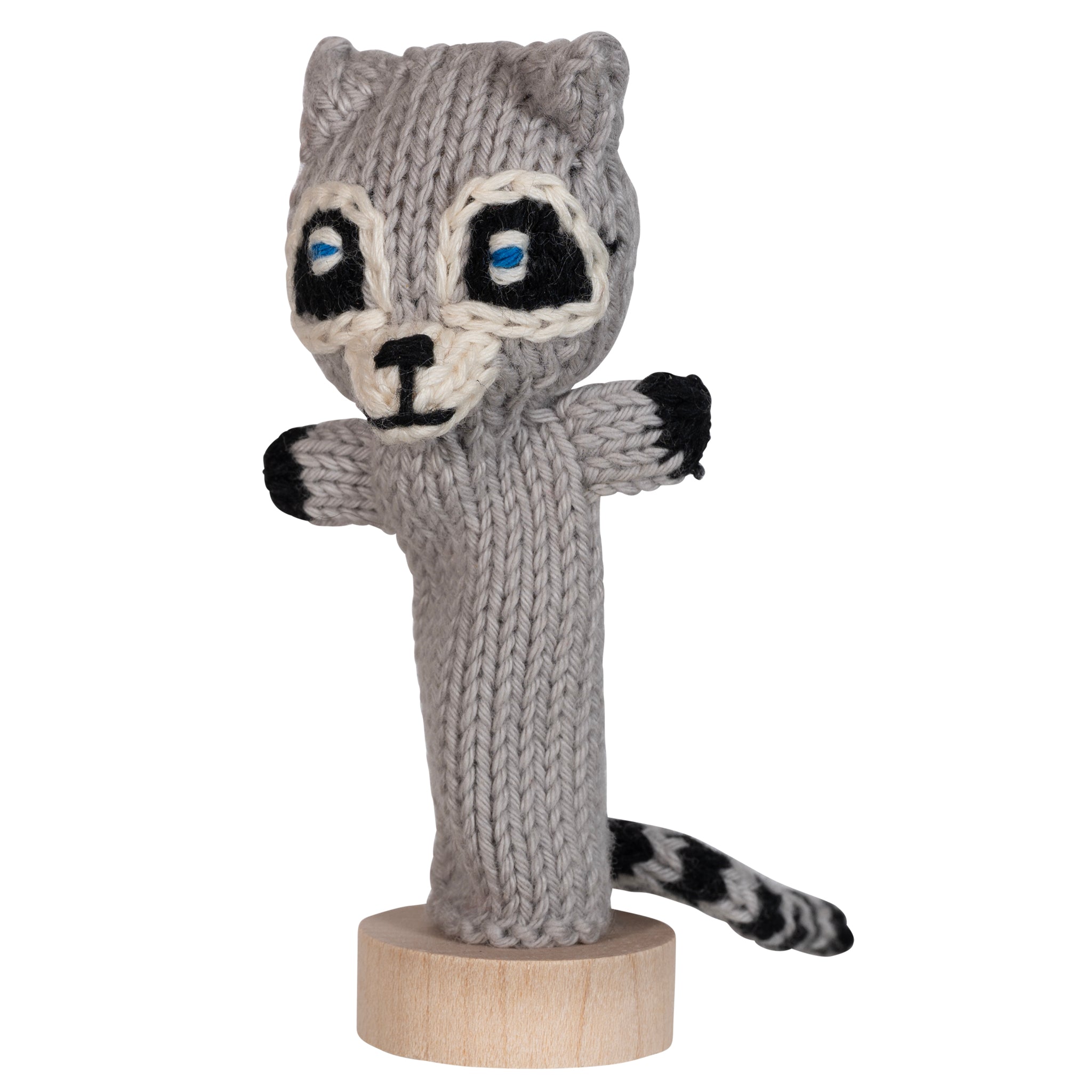 Raccoon - Bright Organic Cotton Finger Puppet