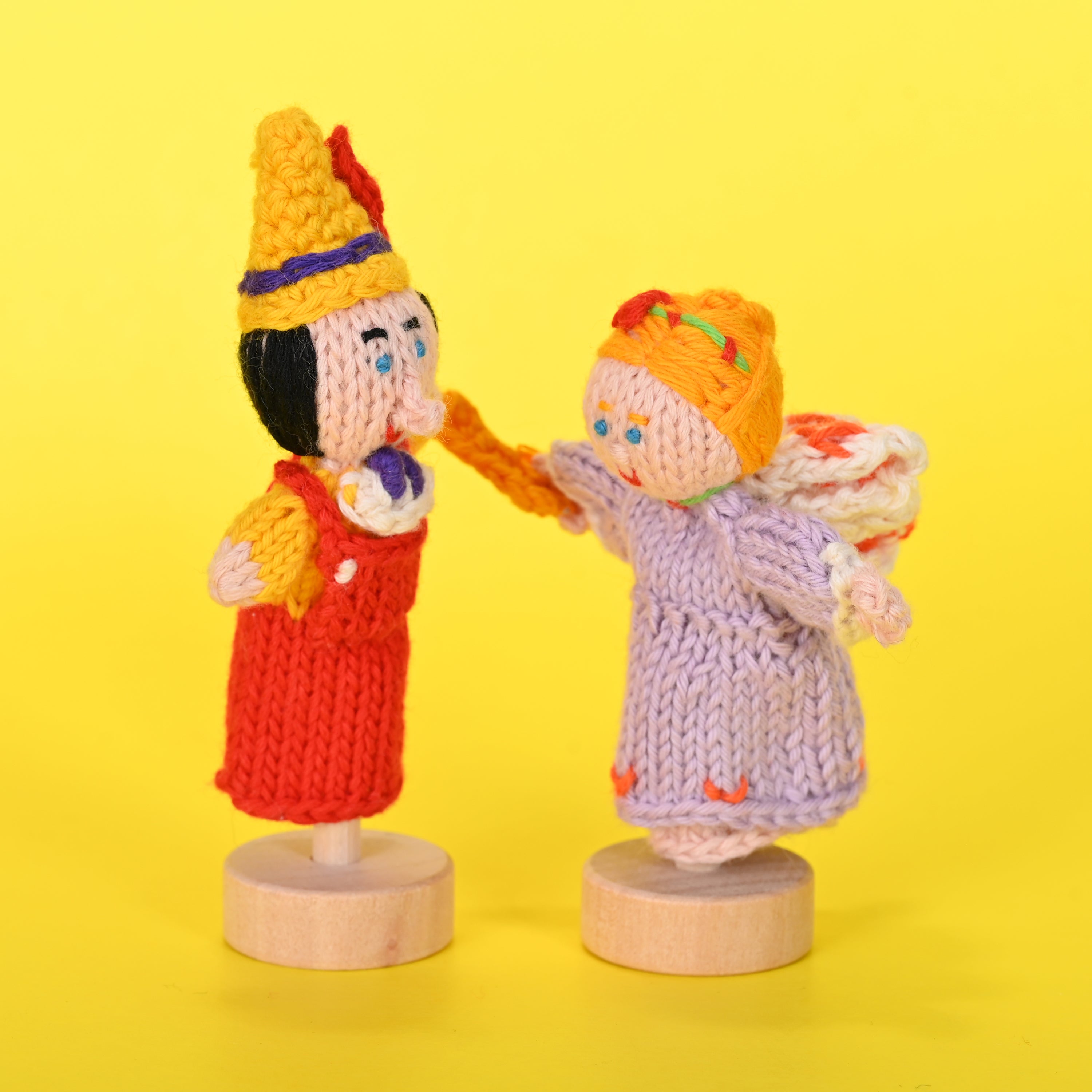 Pinocchio Story Pack of 4 - Organic Cotton Finger Puppets