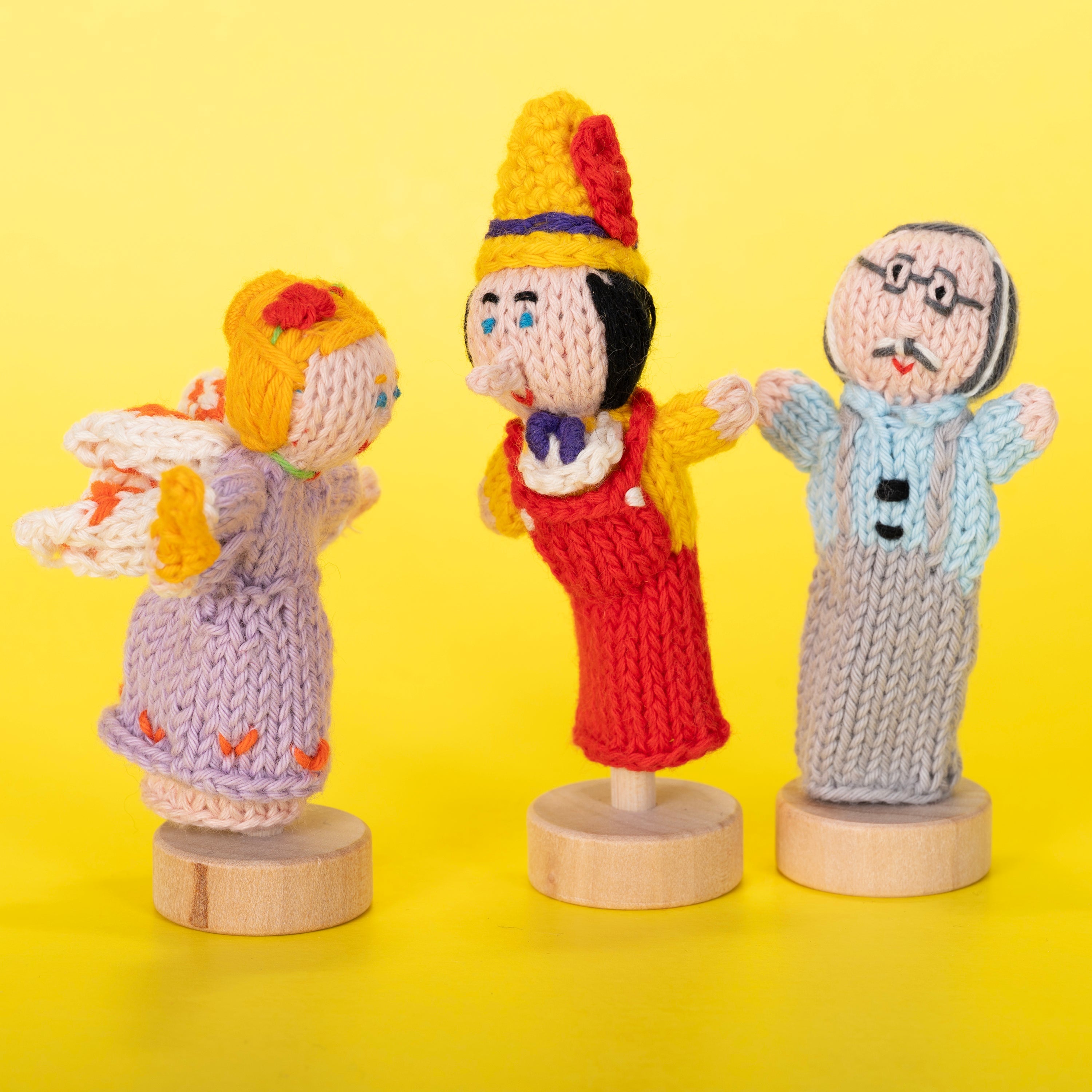 Pinocchio Story Pack of 4 - Organic Cotton Finger Puppets
