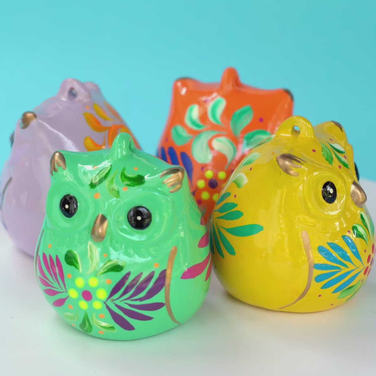 Owl - Confetti Ceramic Ornament