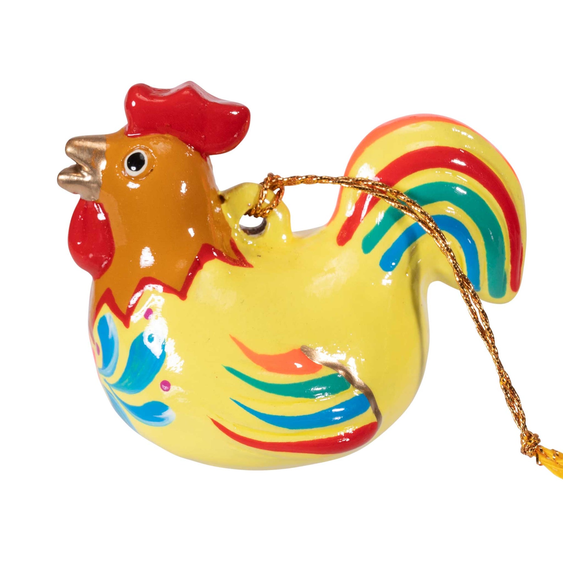 Rooster - Confetti Ceramic Ornament