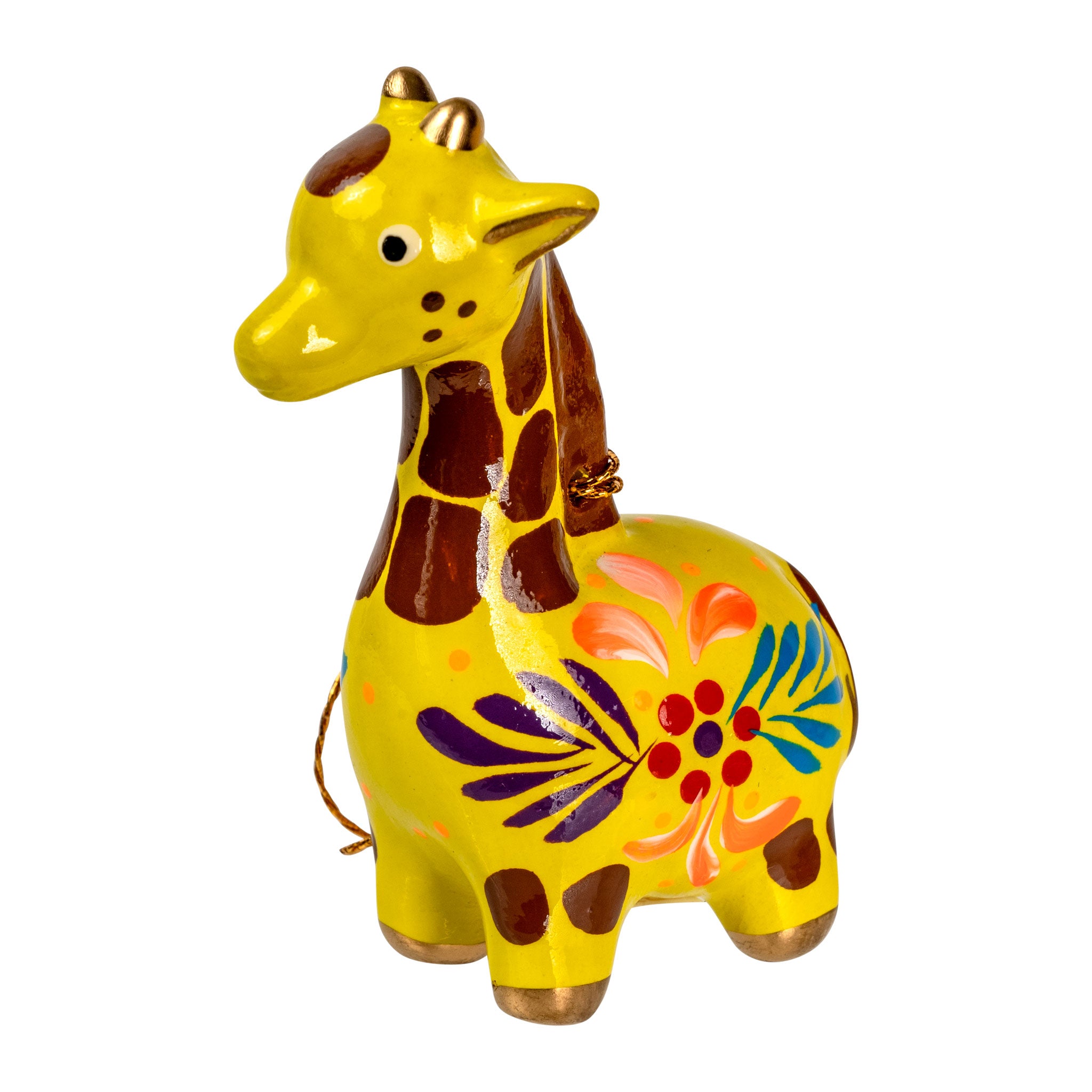 Giraffe Confetti Ceramic Ornament, Handcrafted Fair Trade Decor Piece for Christmas or Nursery, Gift Ready Box Included