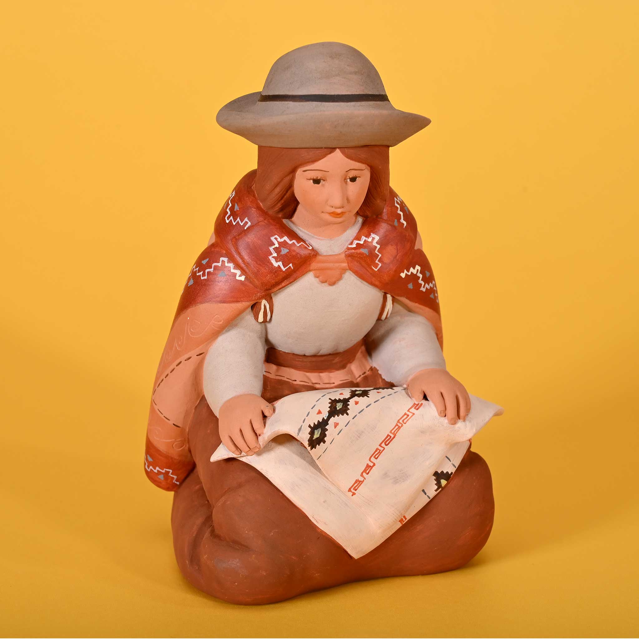 Holy Family and Llama - Fine Ceramic Nativity Set of 5