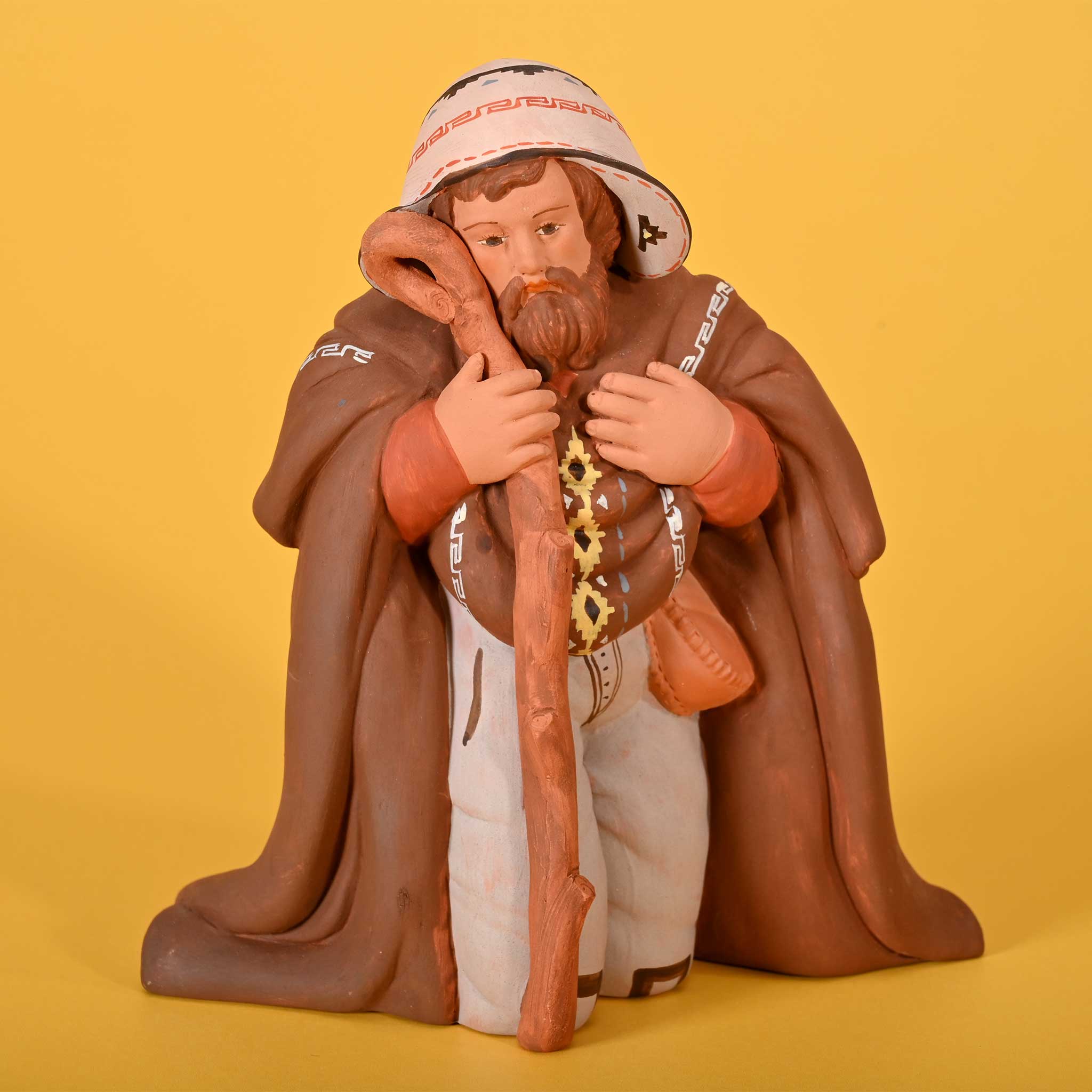 Holy Family and Llama - Fine Ceramic Nativity Set of 5