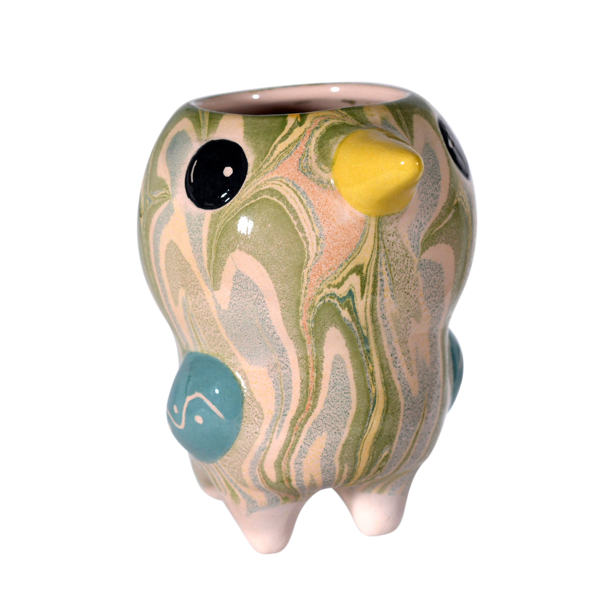 Bird Pio - Swirly Mini Ceramic Plant Pot - Assorted