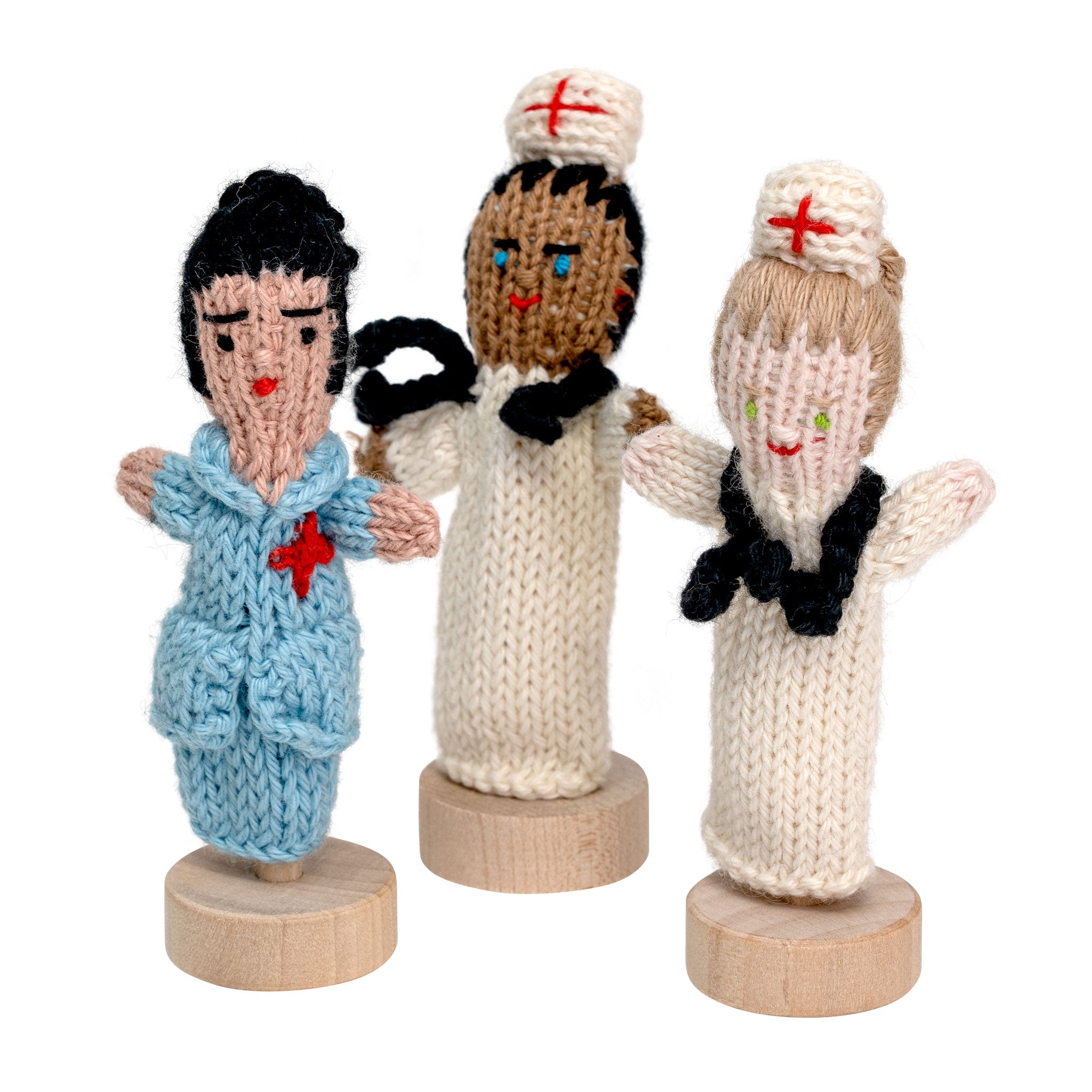Female Nurse - Organic Cotton Finger Puppet