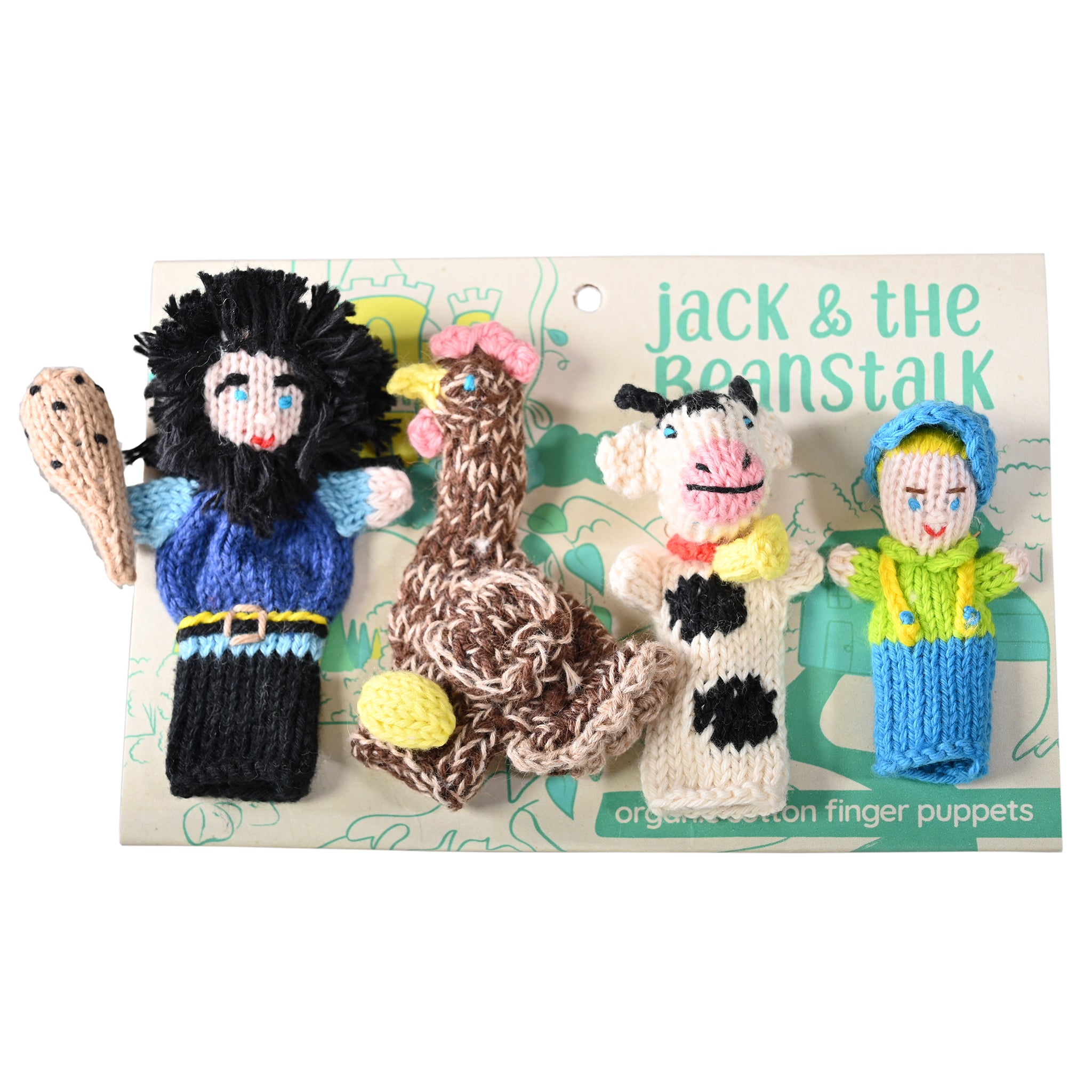 Jack and the Beanstalk Story Pack of 4 - Organic Cotton Finger Puppets