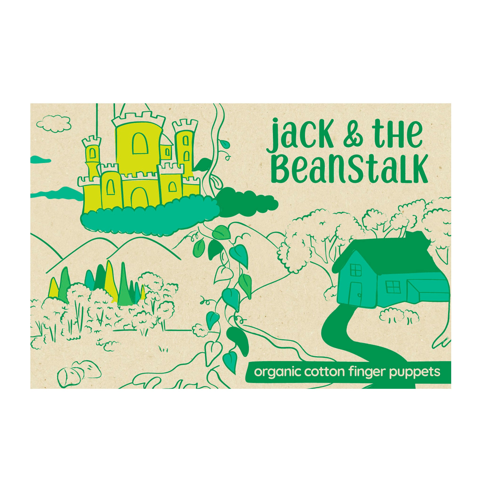 Jack and the Beanstalk Story Pack of 4 - Organic Cotton Finger Puppets