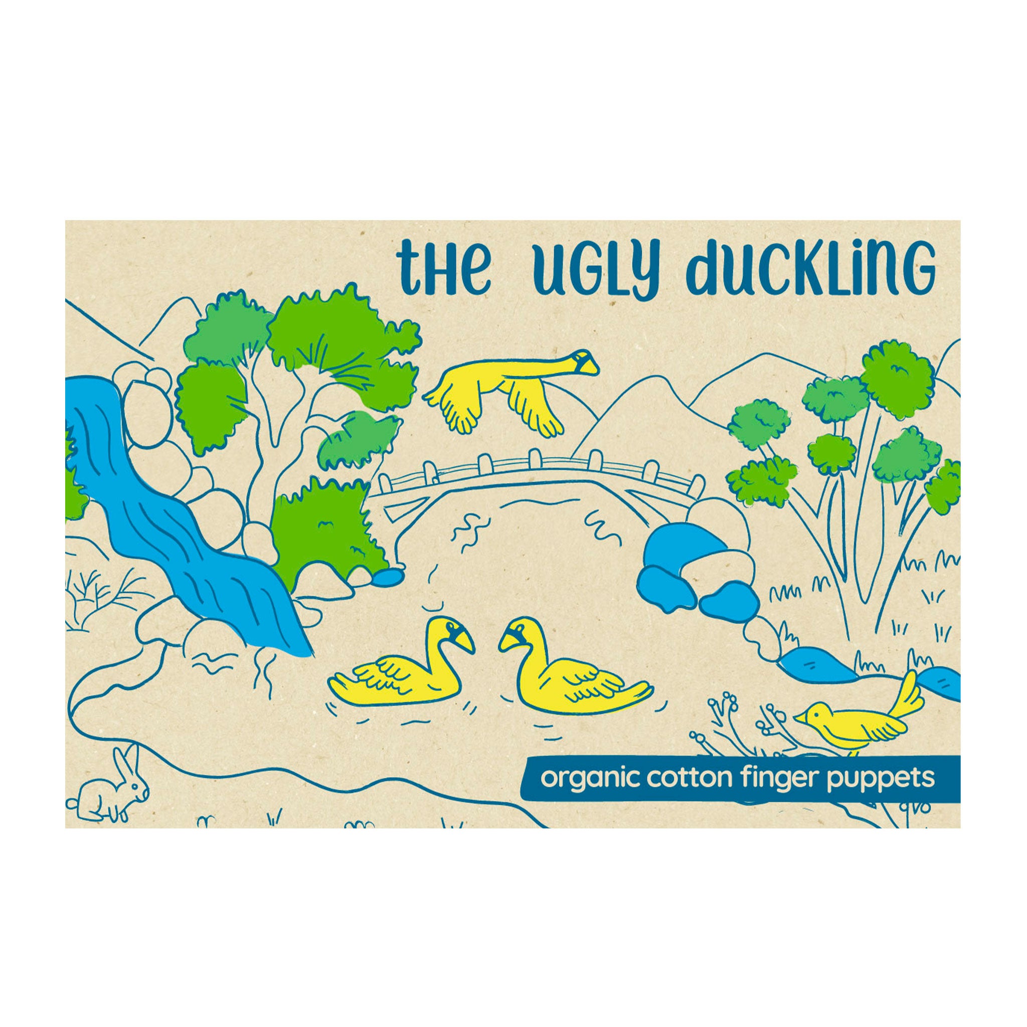 The Ugly Duckling Story Pack of 4 - Organic Cotton Finger Puppets