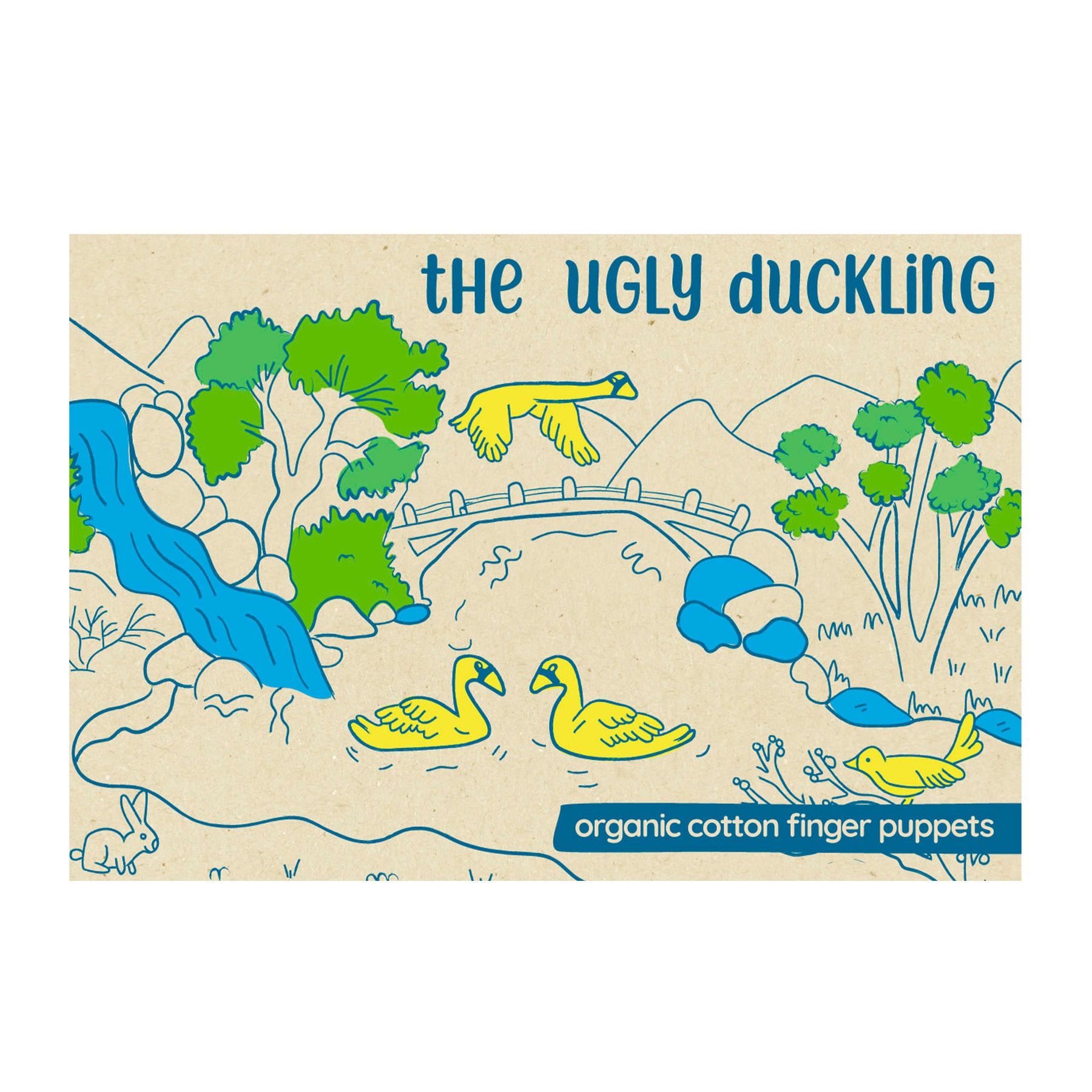 The Ugly Duckling Story Pack of 4 - Organic Cotton Finger Puppets