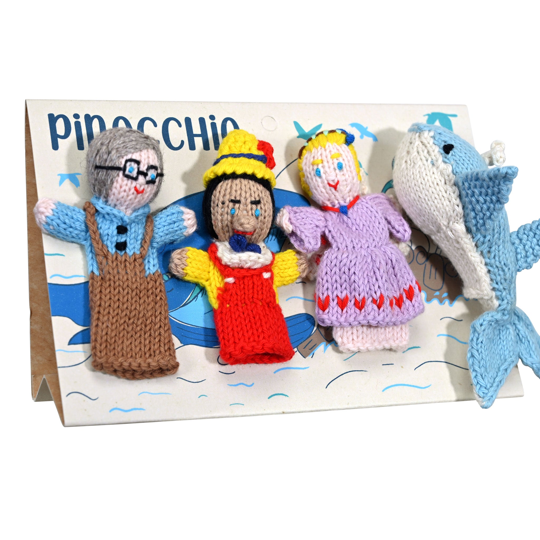 Pinocchio Gift Set of 4 - Organic Cotton Finger Puppets