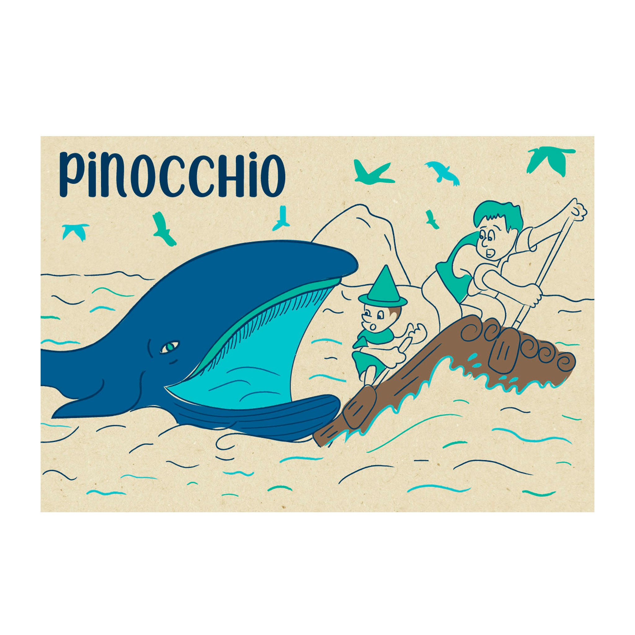 Pinocchio Gift Set of 4 - Organic Cotton Finger Puppets