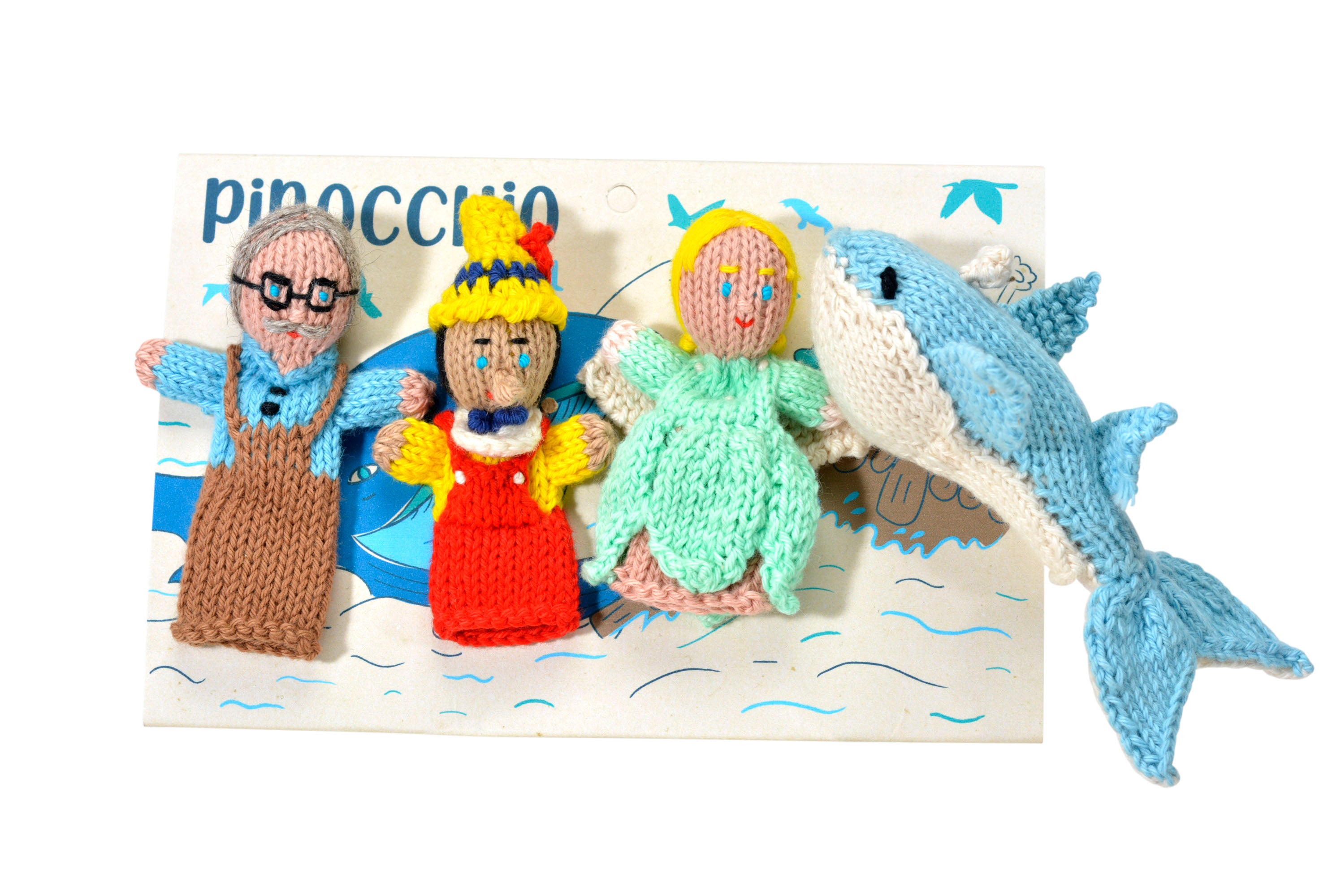 Pinocchio Gift Set of 4 - Organic Cotton Finger Puppets