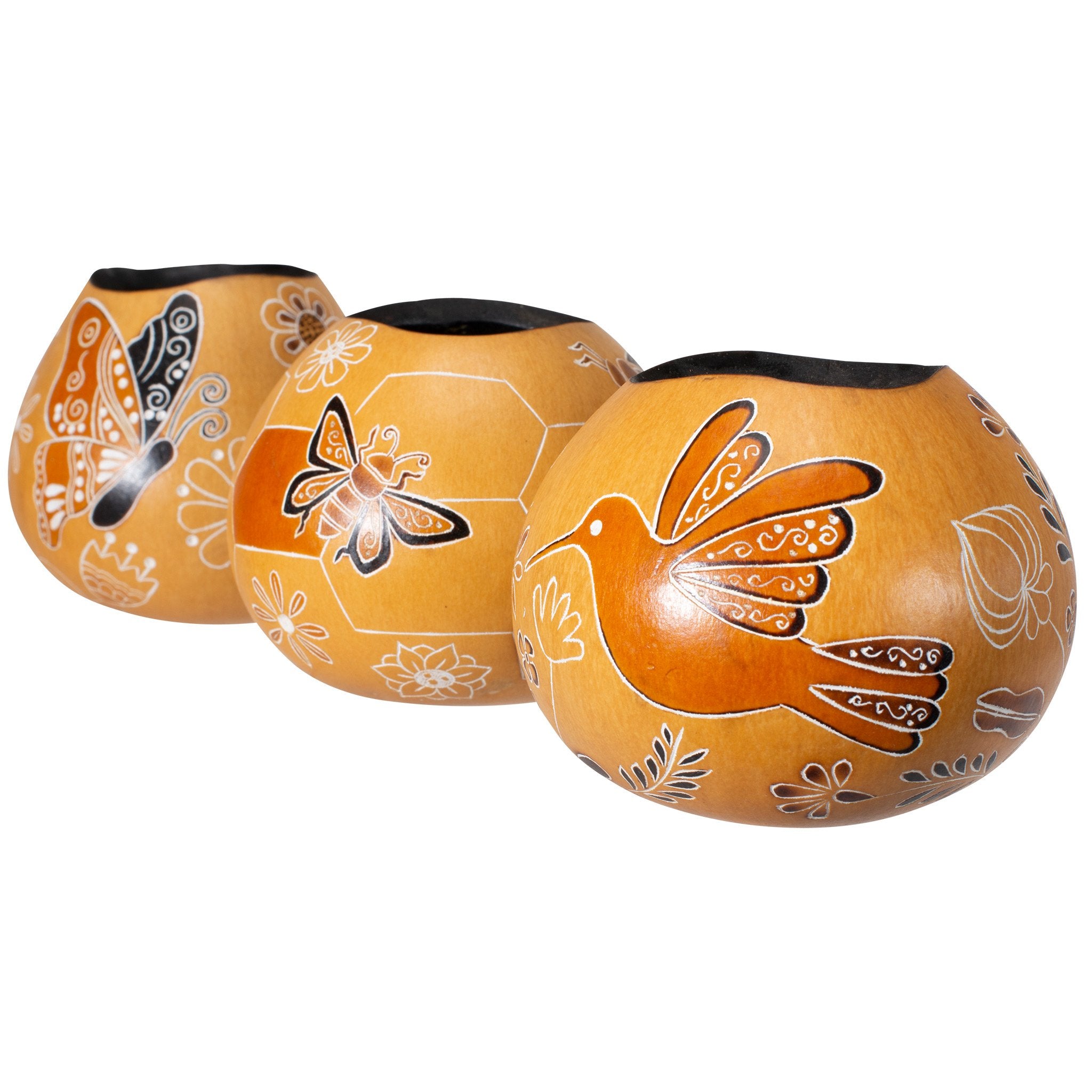 Bee Doodle - Mini Gourd Vessel