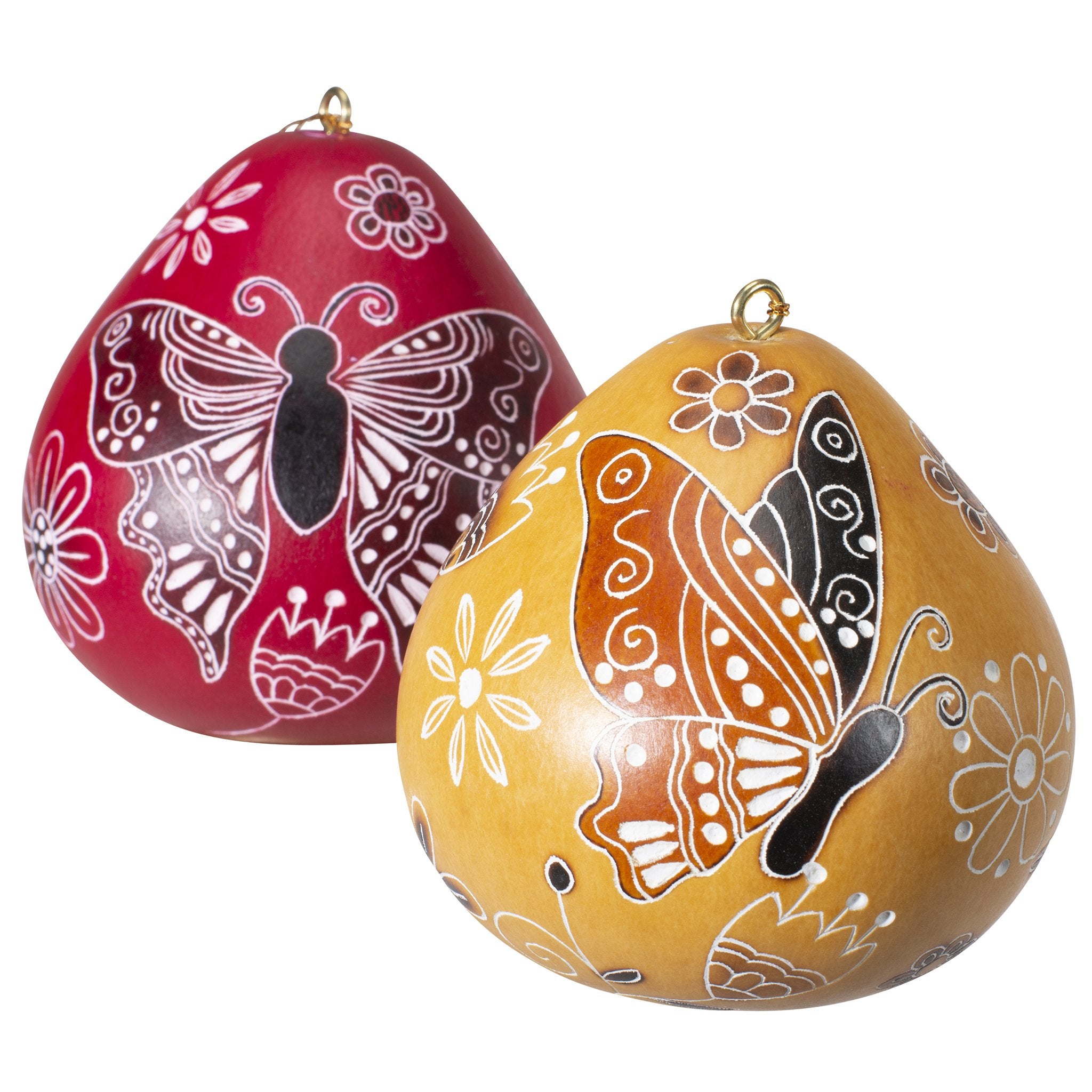 Butterfly Doodle - Gourd Ornament