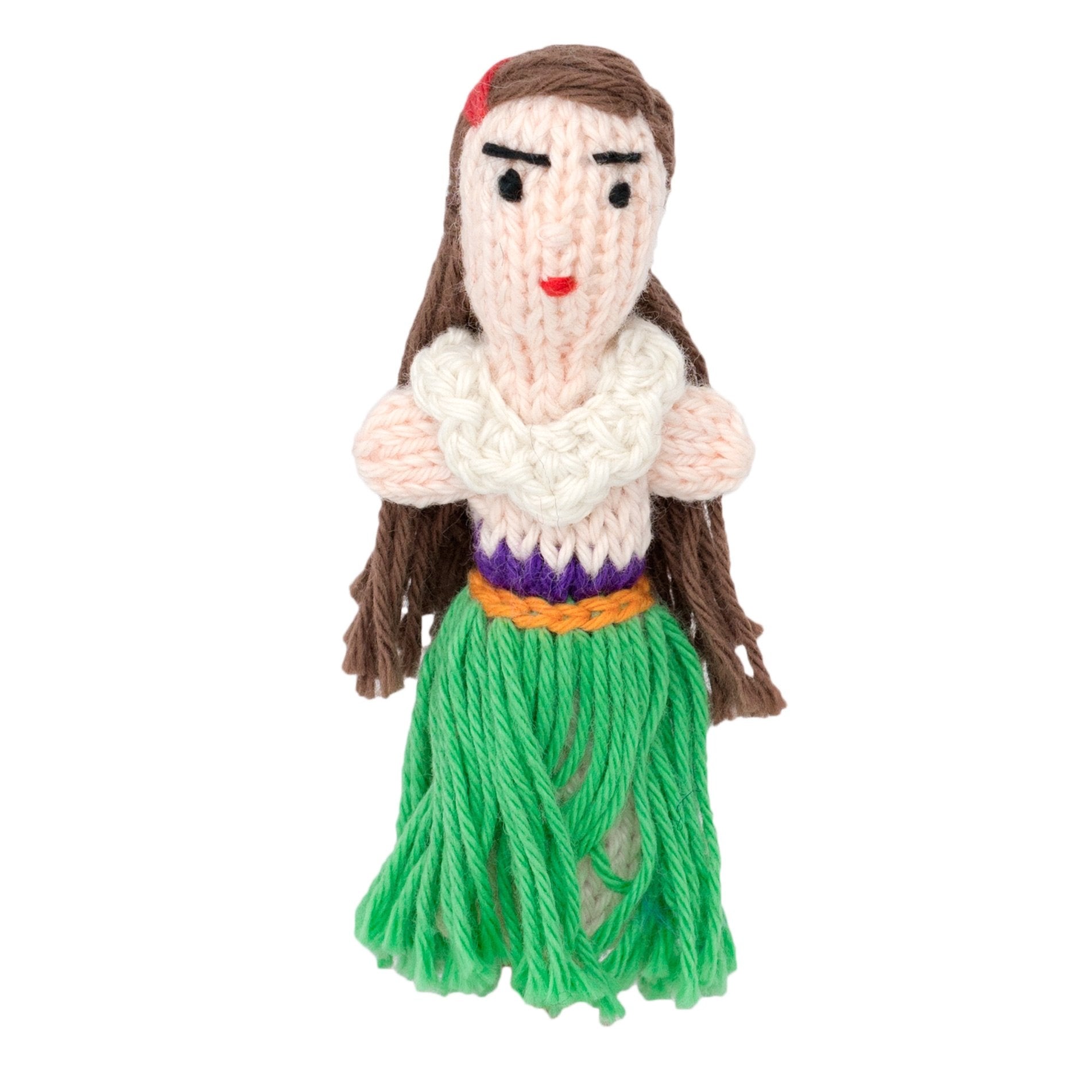Hula Girl - Bright Organic Cotton Finger Puppet