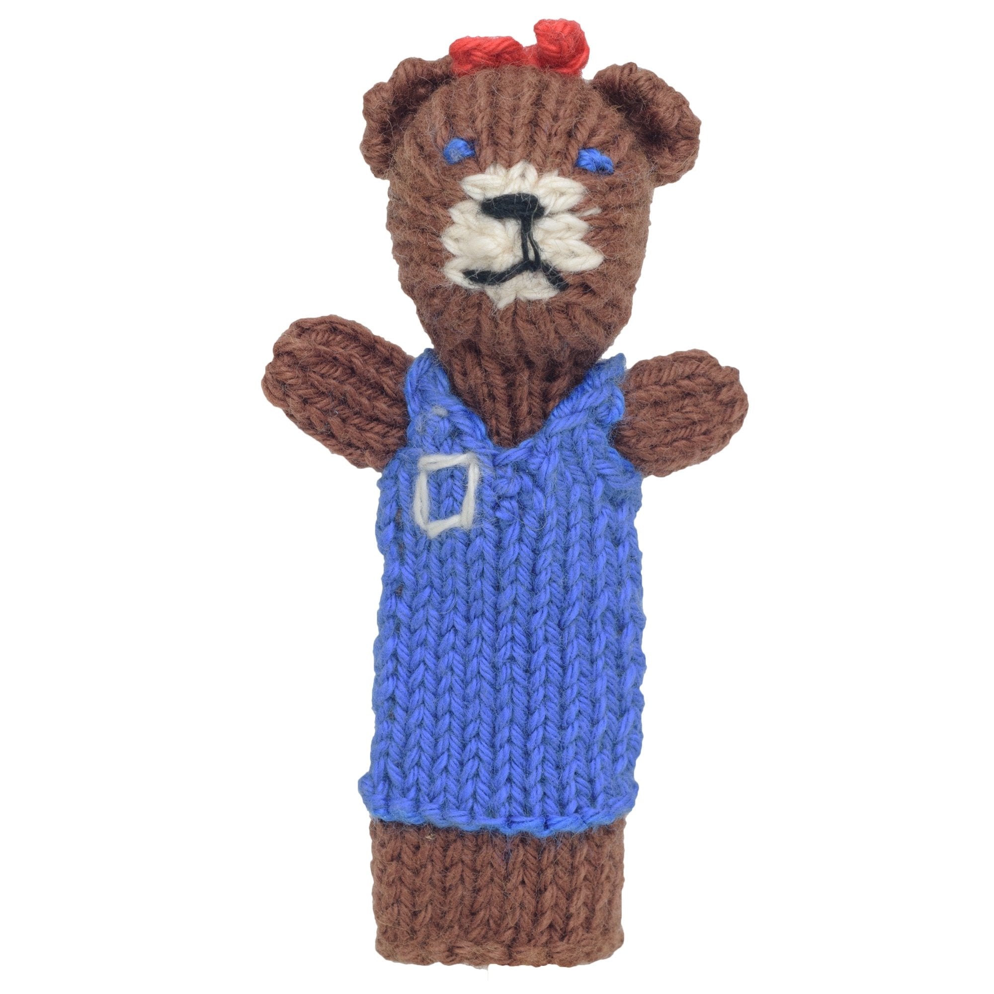 Bear, Mom - Bright Organic Cotton Finger Puppet