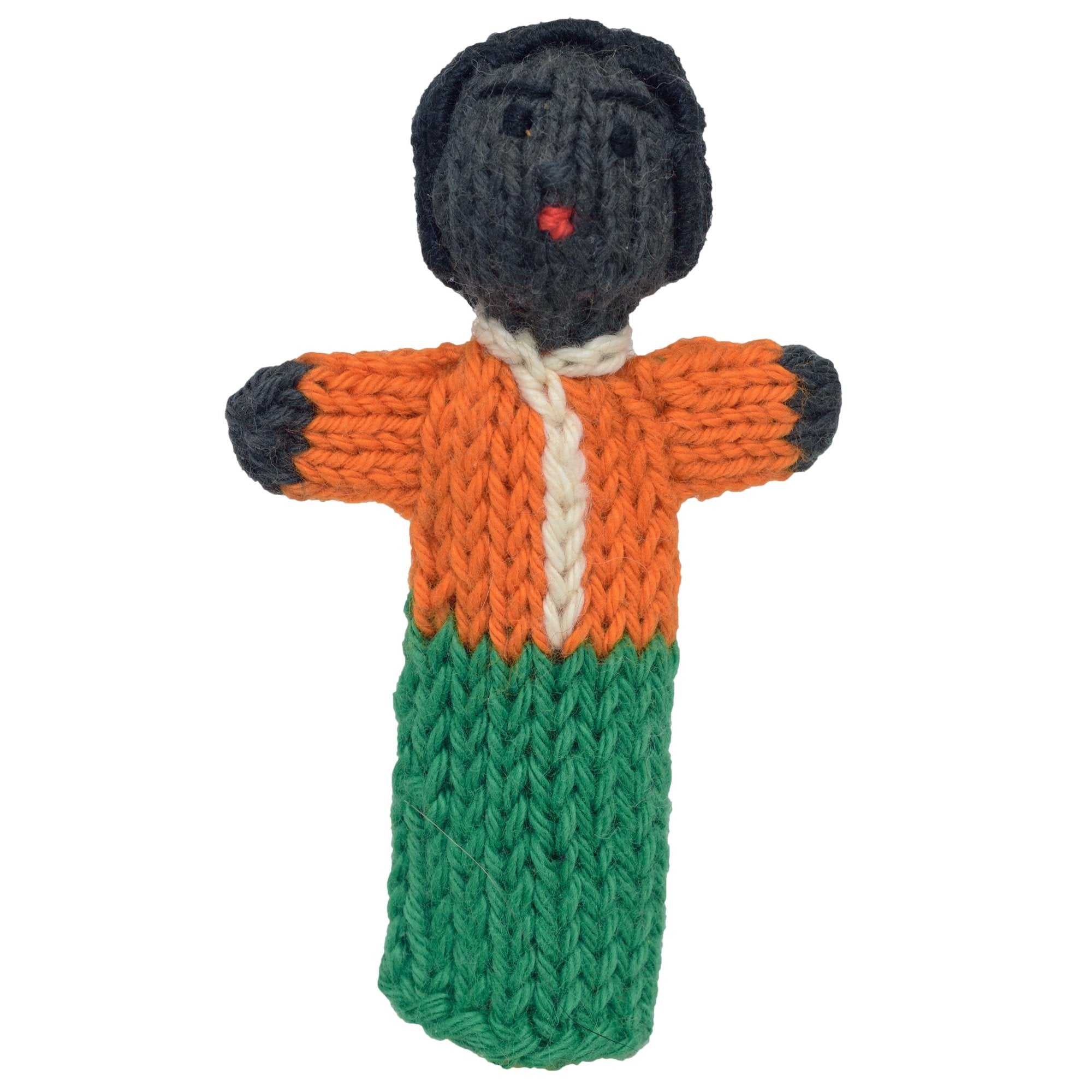 African American Boy - Bright Organic Cotton Finger Puppet
