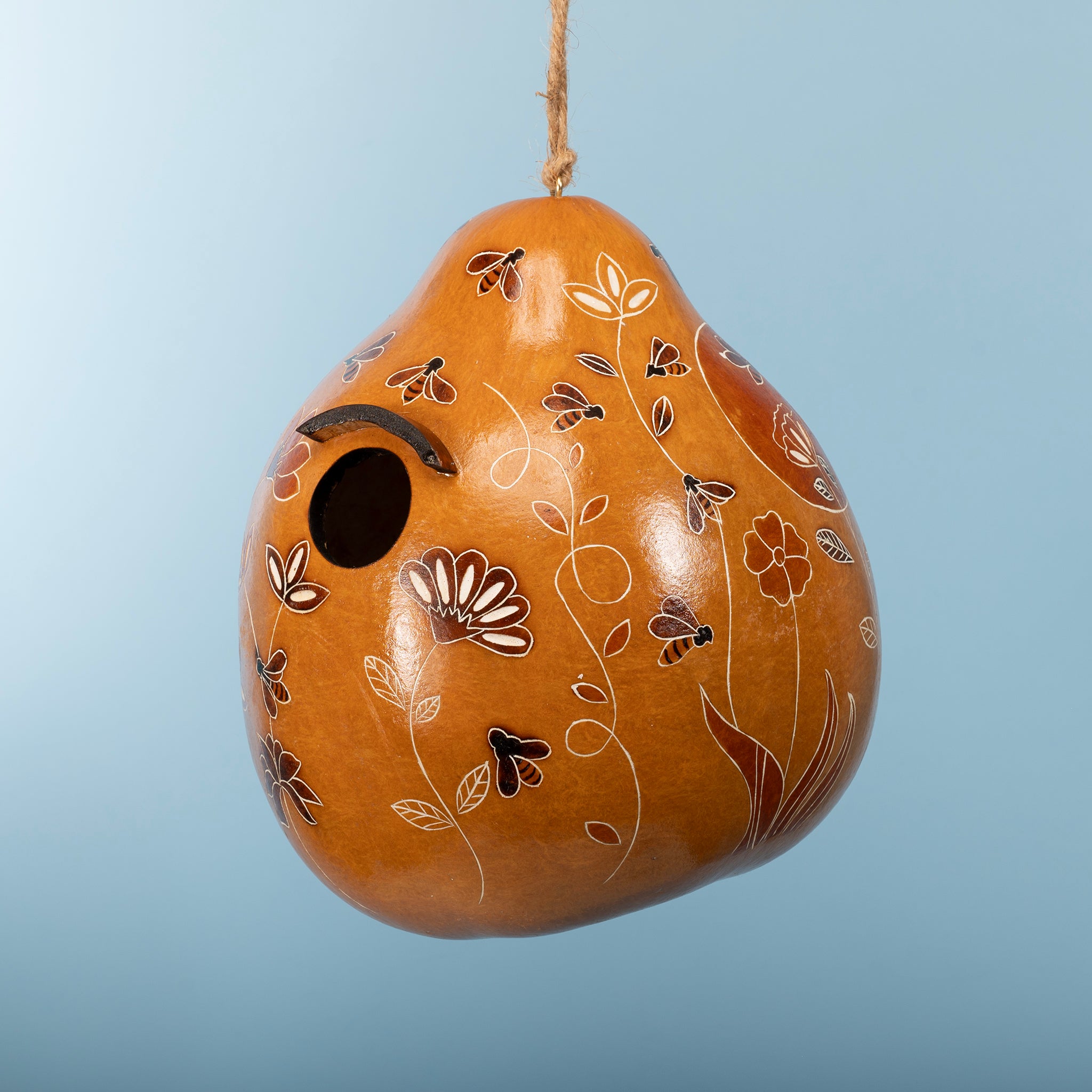 Bee & Wild Flowers - Gourd Birdhouse