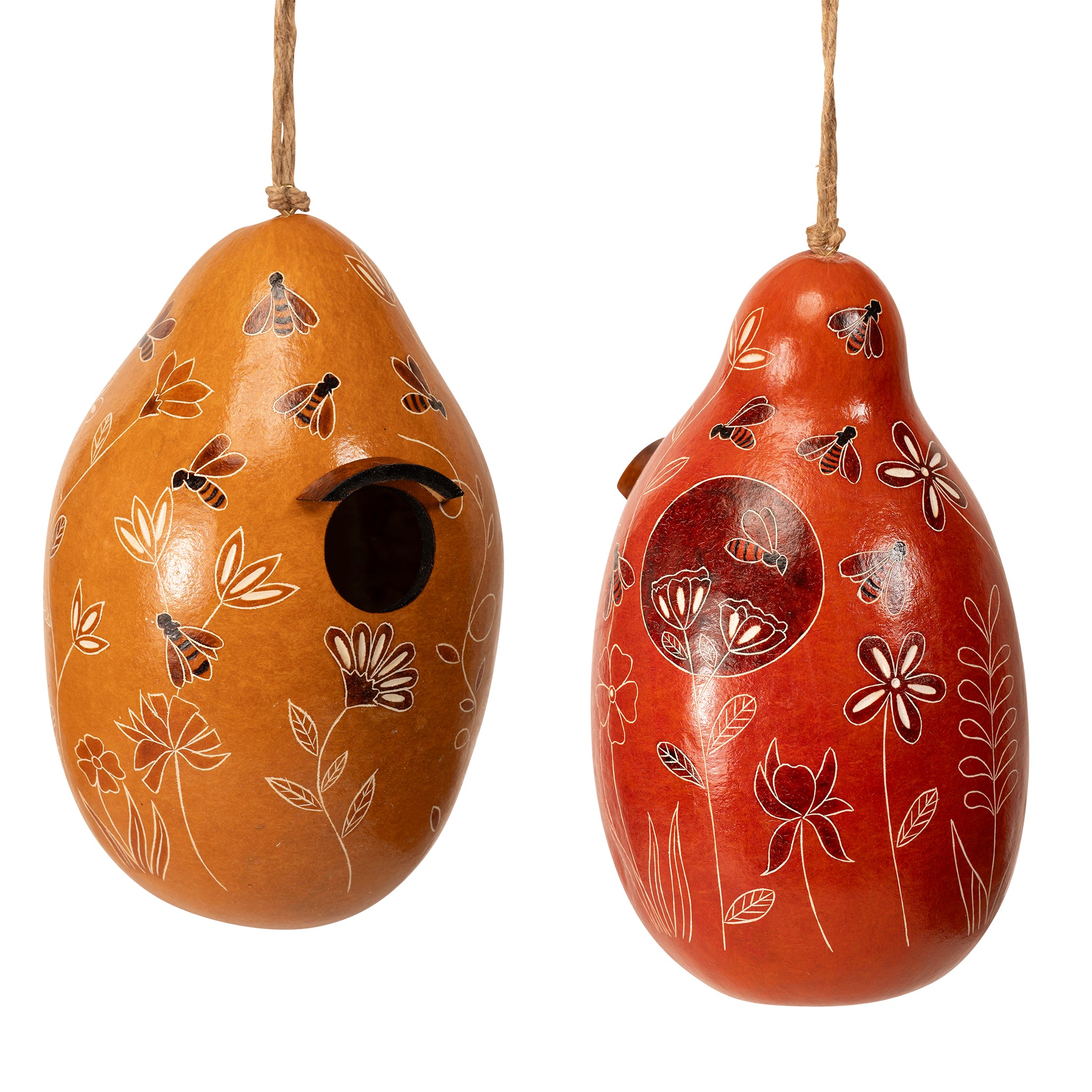 Bee & Wild Flowers - Gourd Birdhouse